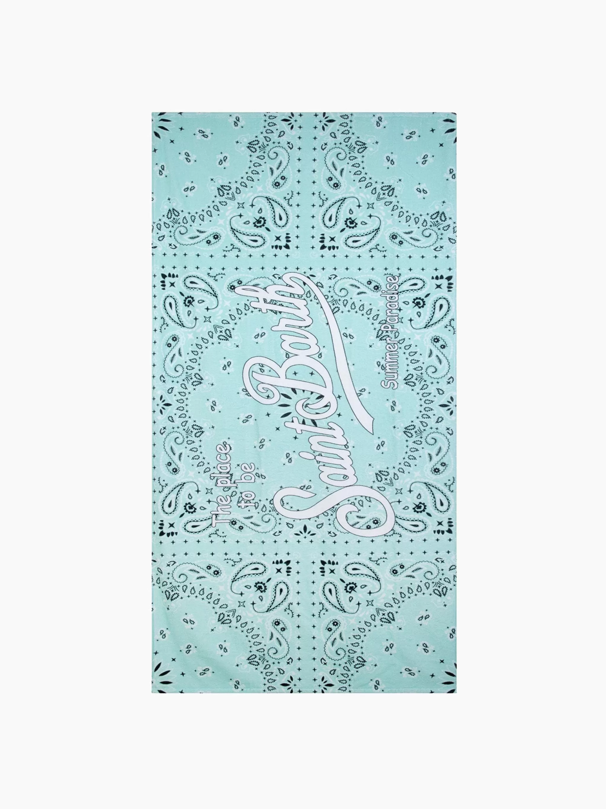 MC2 Saint Barth Soft terry beach towel with water green bandanna print Cheap