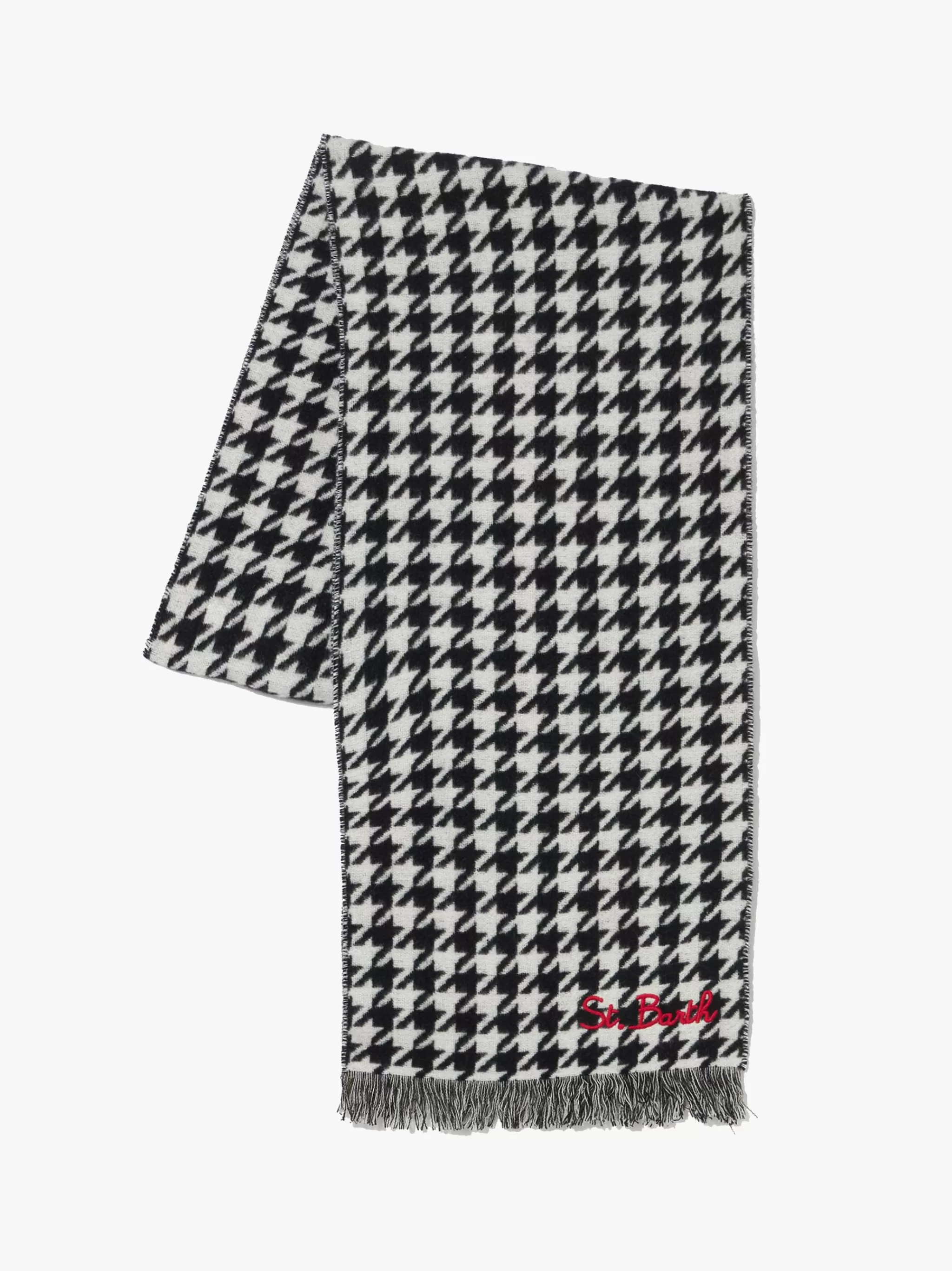 MC2 Saint Barth Soft wooly scarf with pied de poule pattern Flash Sale