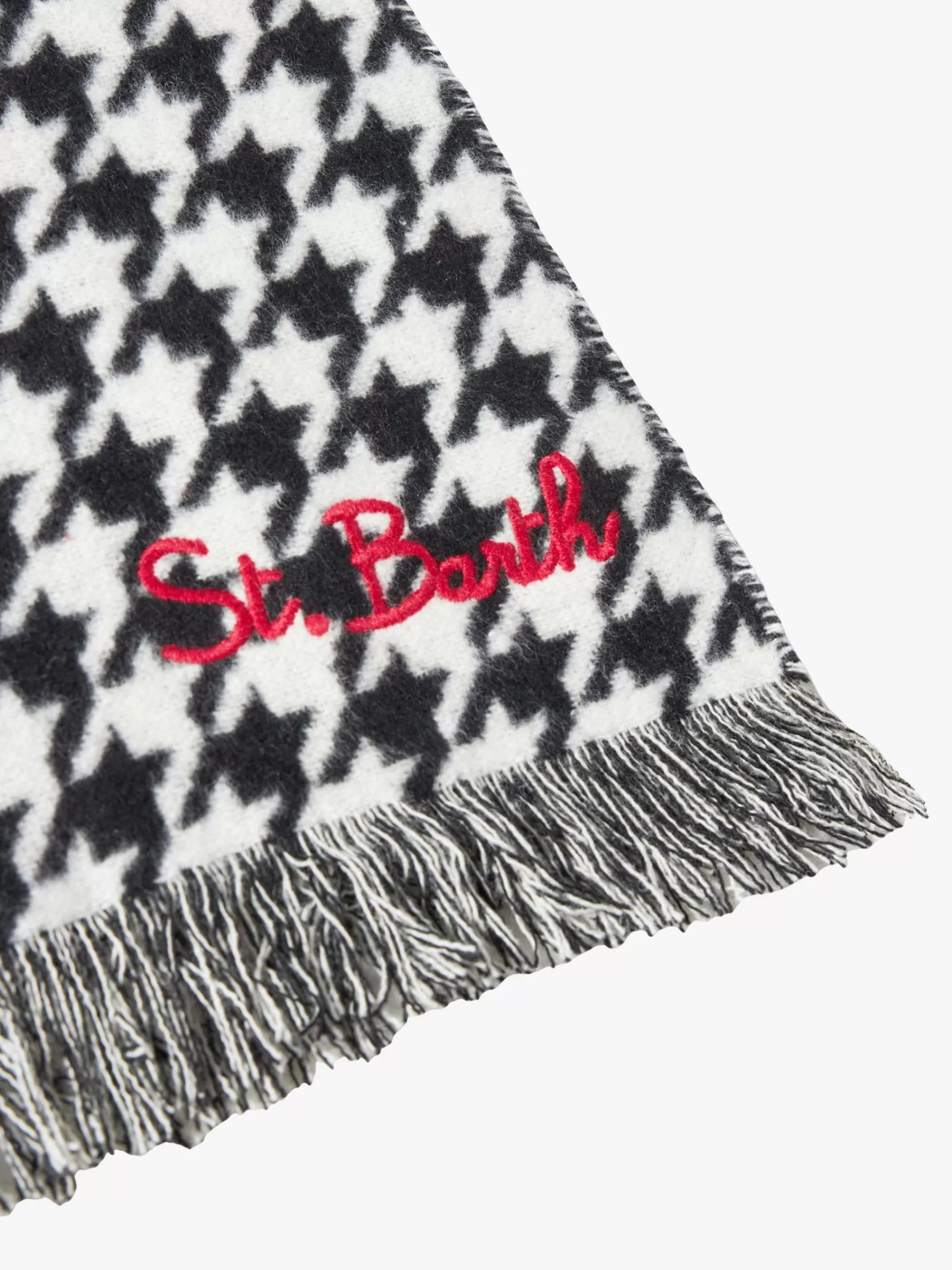 MC2 Saint Barth Soft wooly scarf with pied de poule pattern Flash Sale