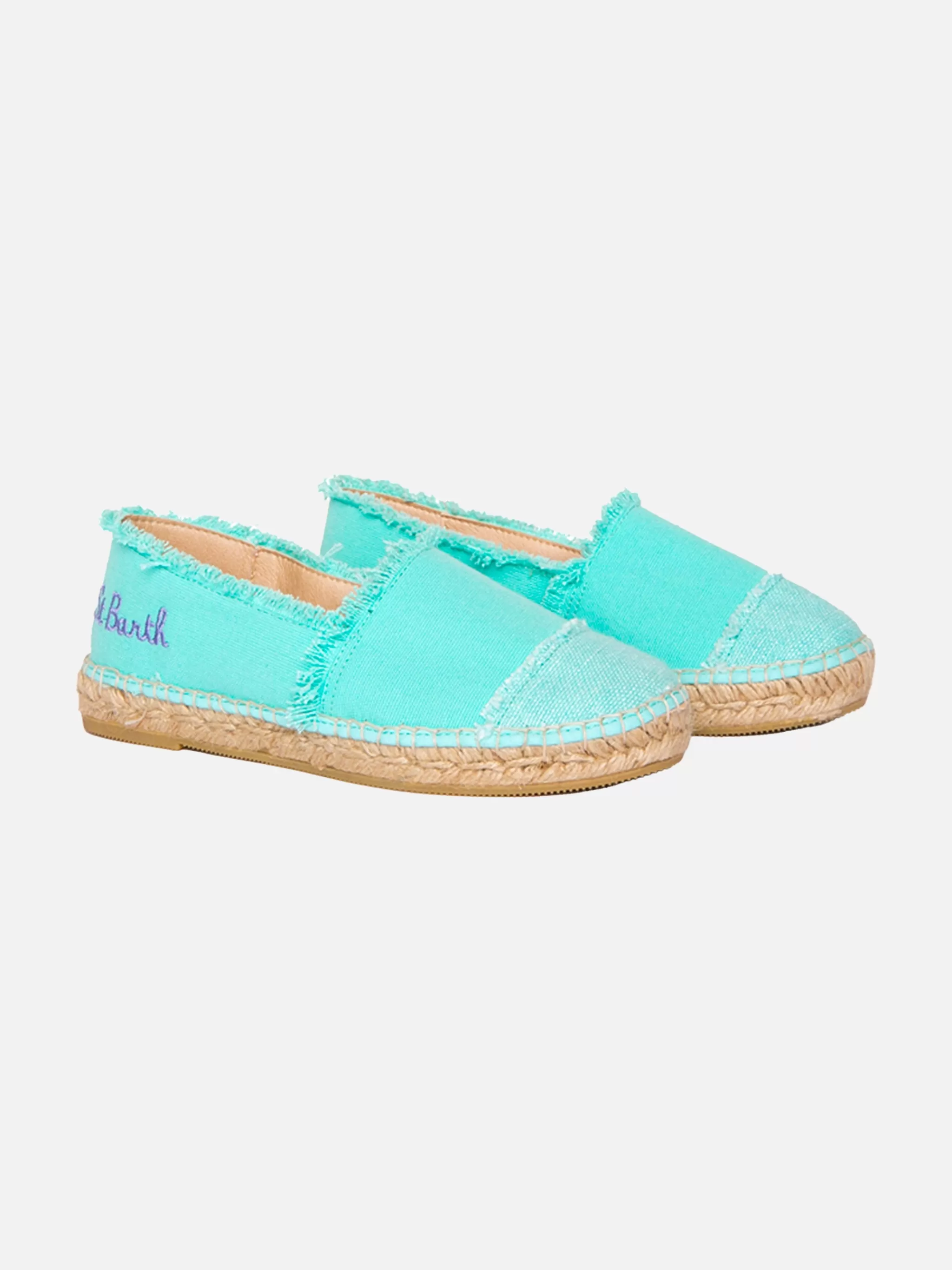 MC2 Saint Barth Water green canvas espadrillas with embroidery Cheap