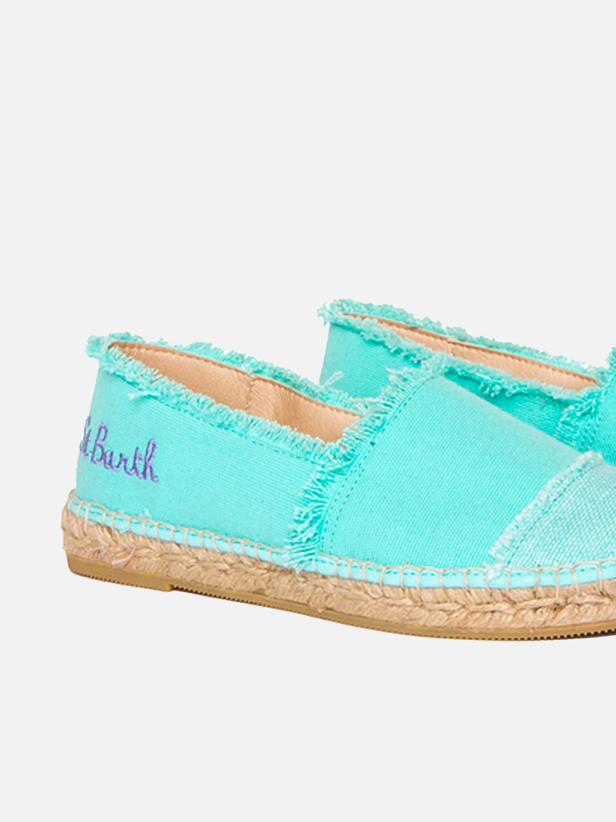 MC2 Saint Barth Water green canvas espadrillas with embroidery Cheap