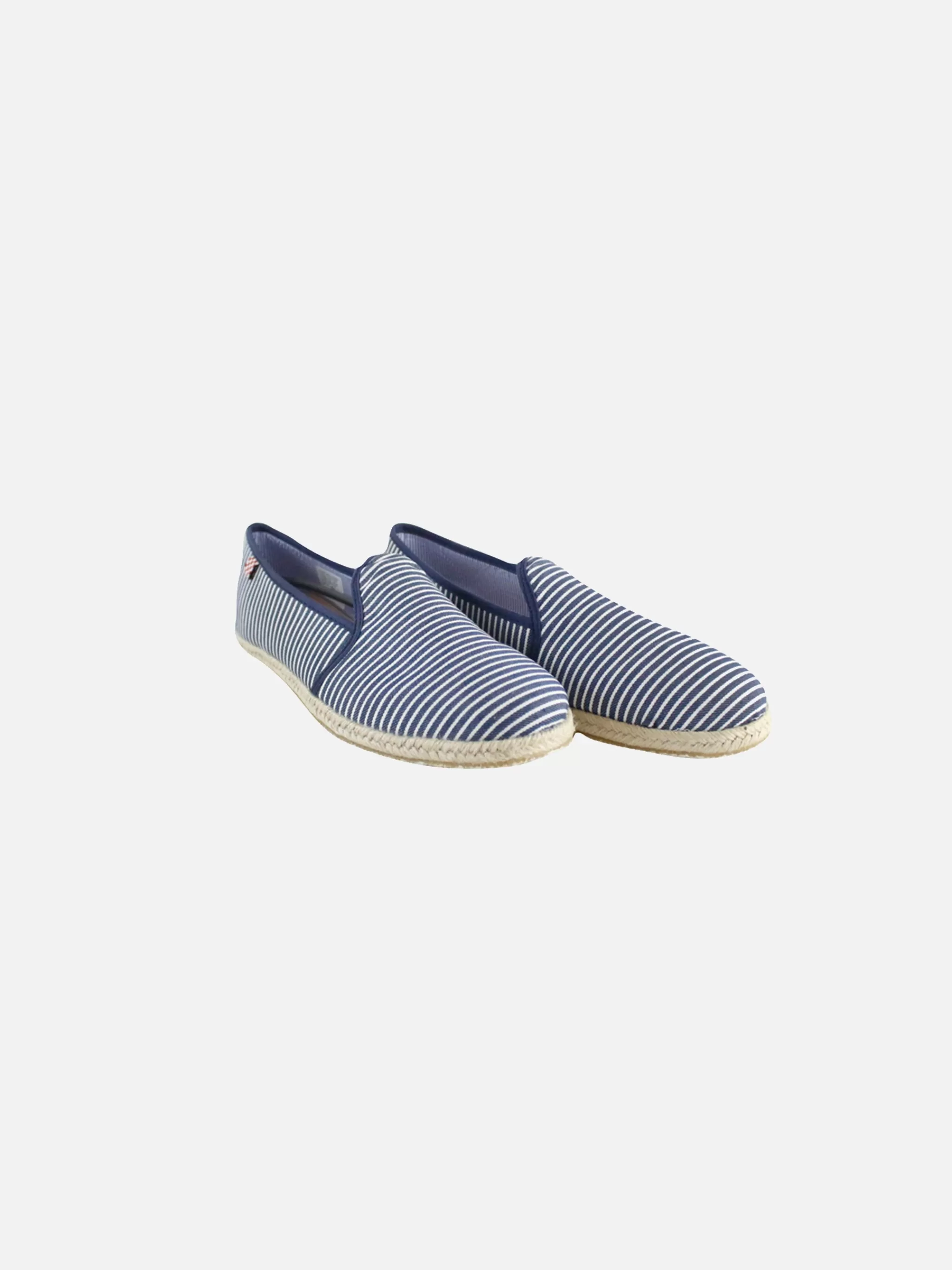 MC2 Saint Barth White and Blue Striped Canvas Shoes Flash Sale