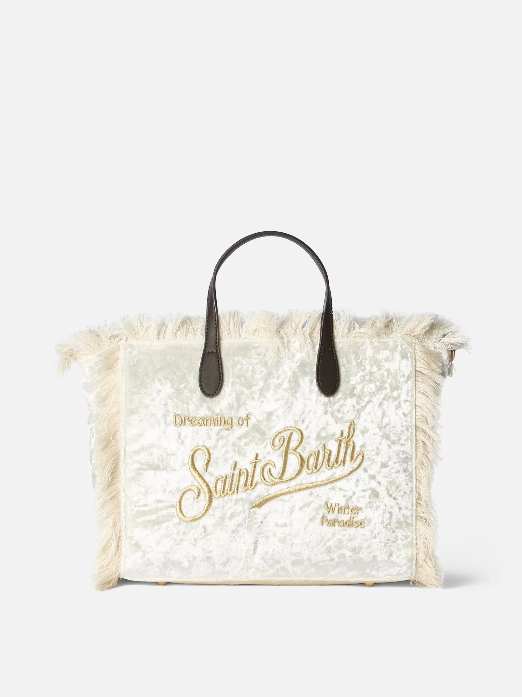 MC2 Saint Barth White chenille Colette handbag with logo embroidery Shop