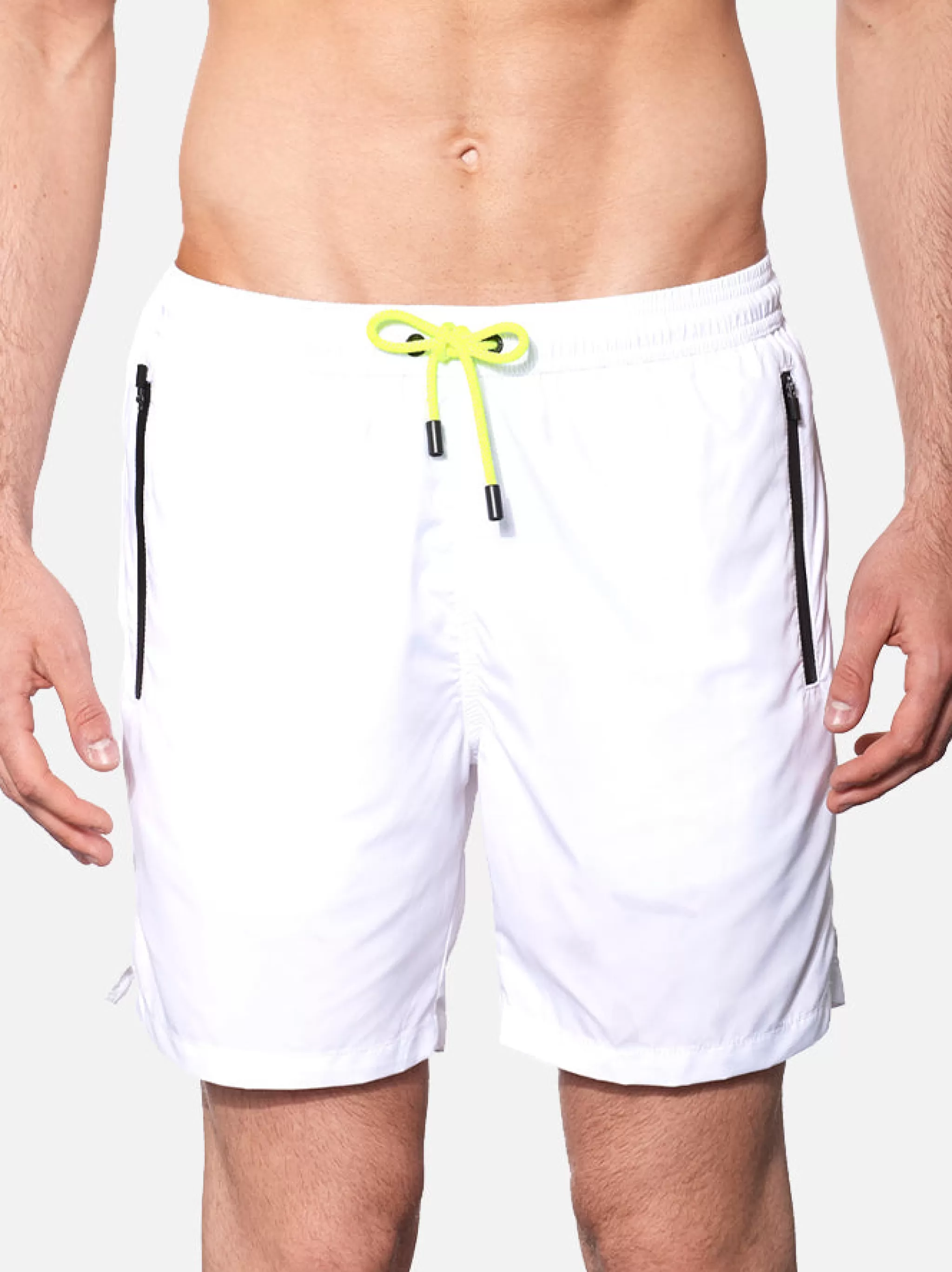 MC2 Saint Barth White light fabric zipped swim shorts Outlet