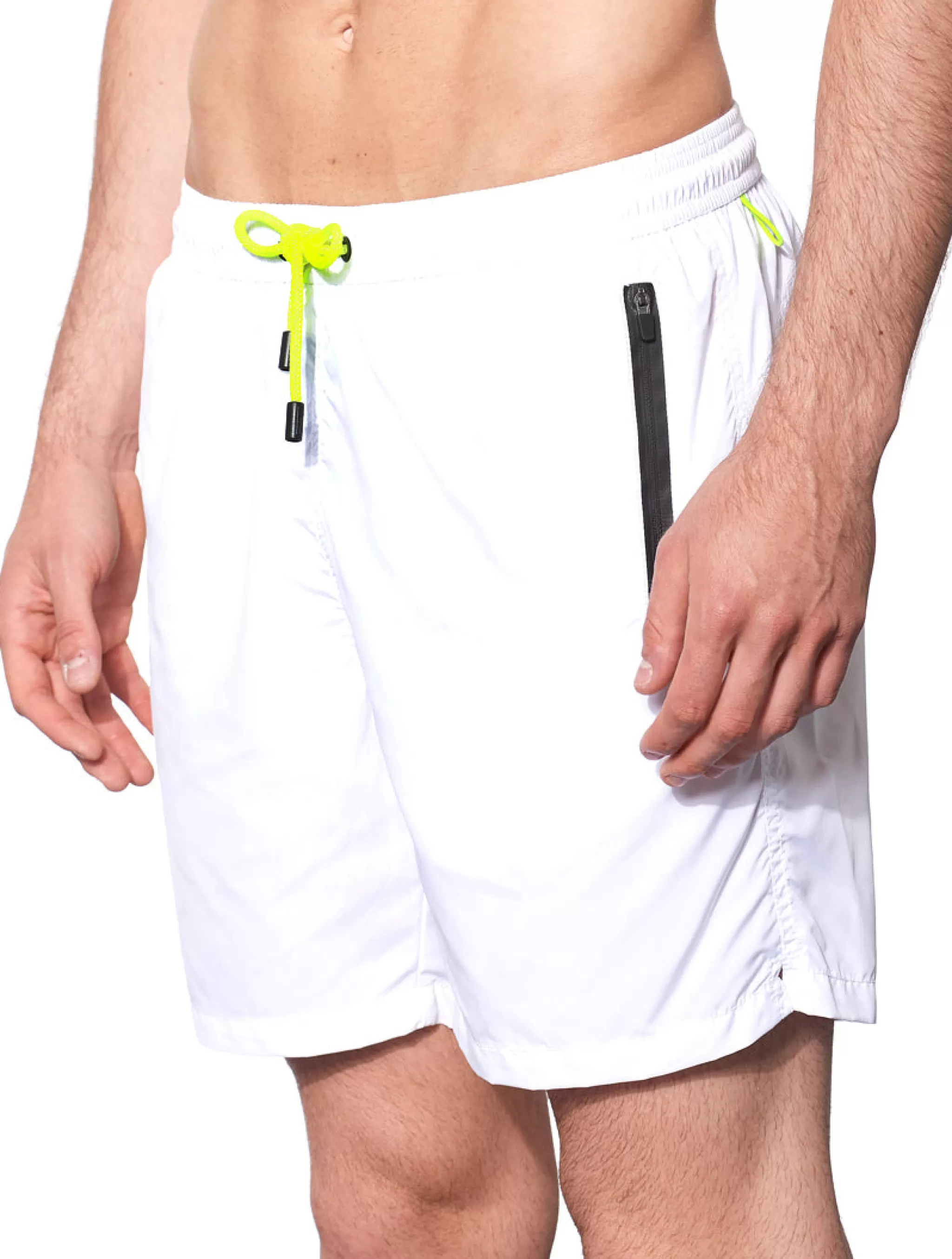 MC2 Saint Barth White light fabric zipped swim shorts Outlet