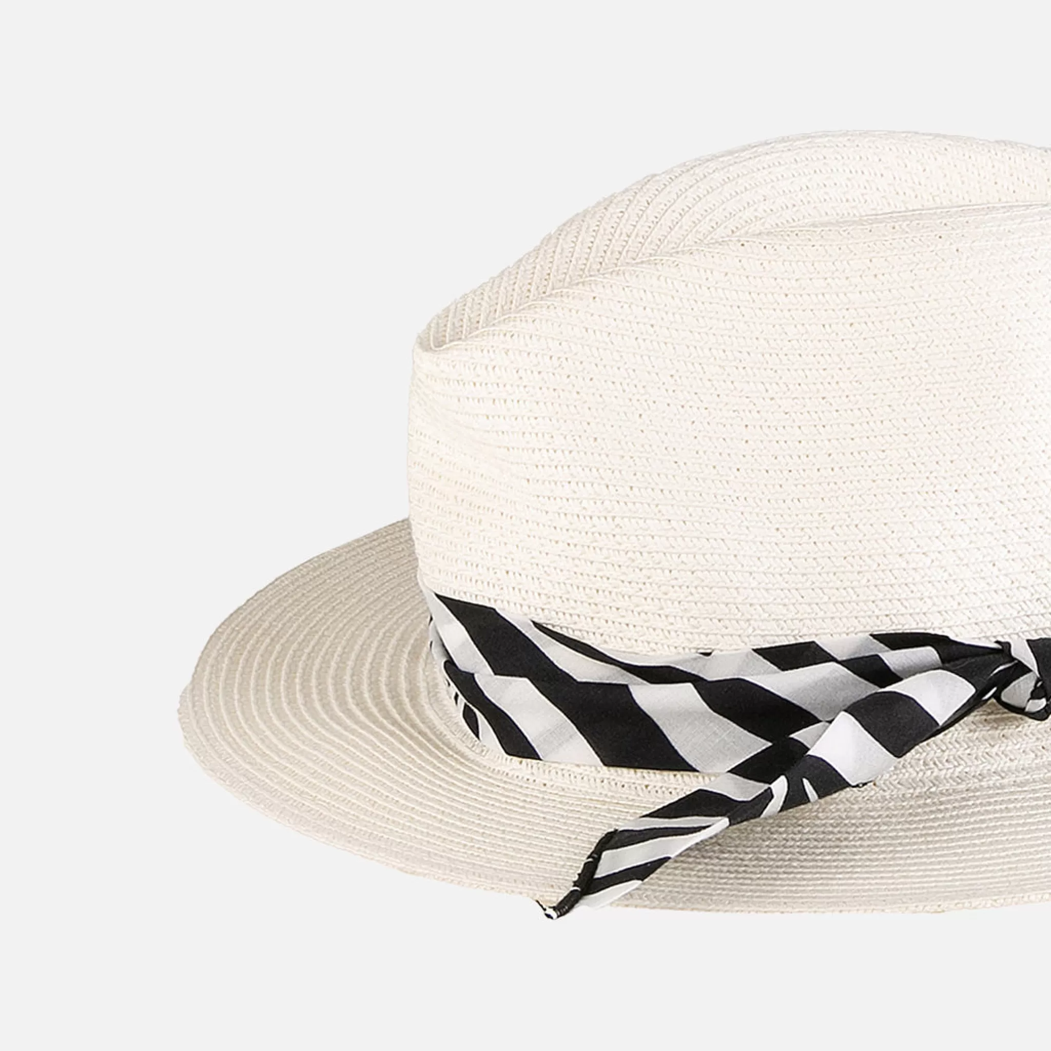 MC2 Saint Barth White paper hat with zebra print bandeau Best Sale