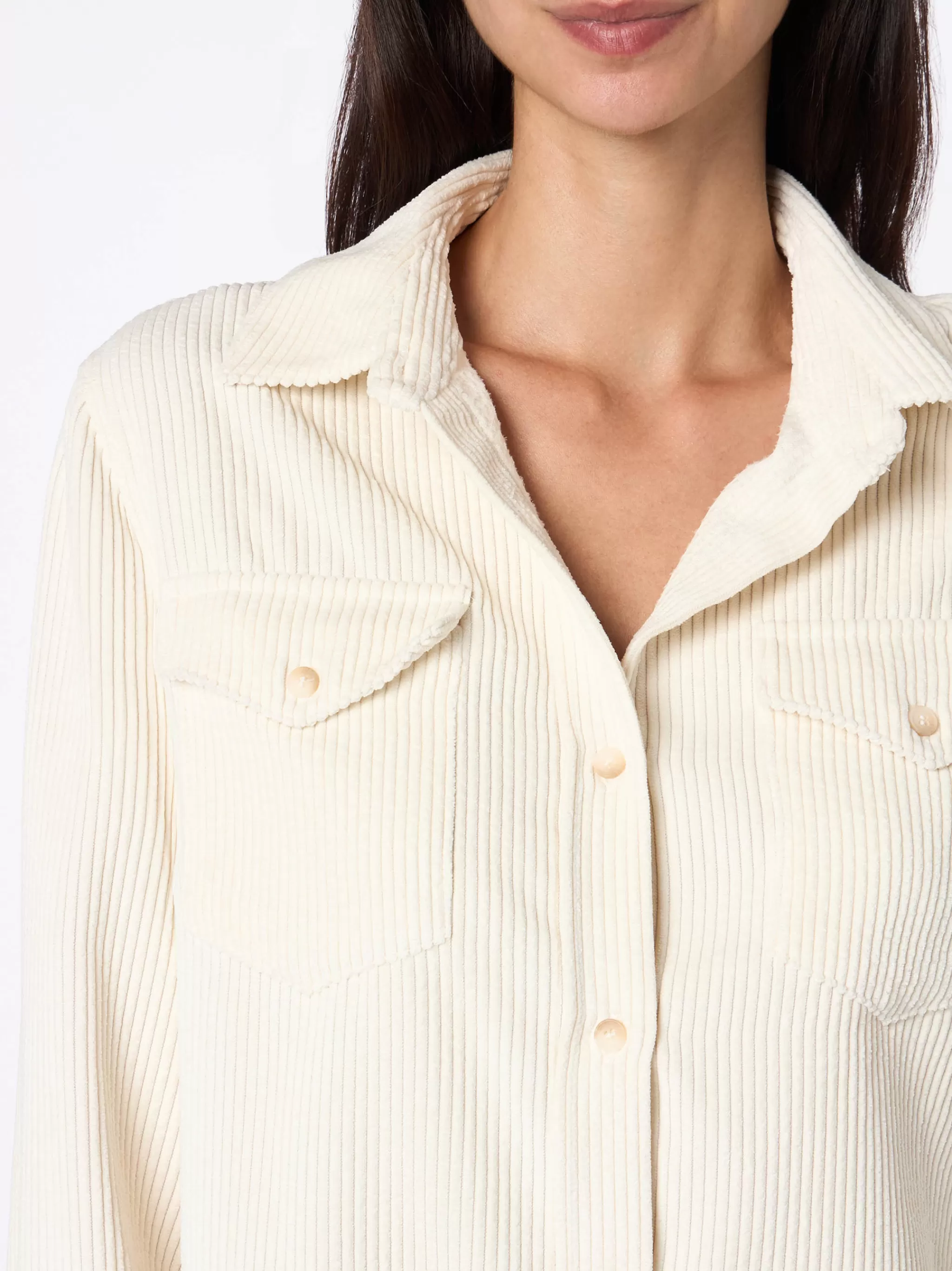 MC2 Saint Barth Woman beige corduroy-like shirt Deer Cheap