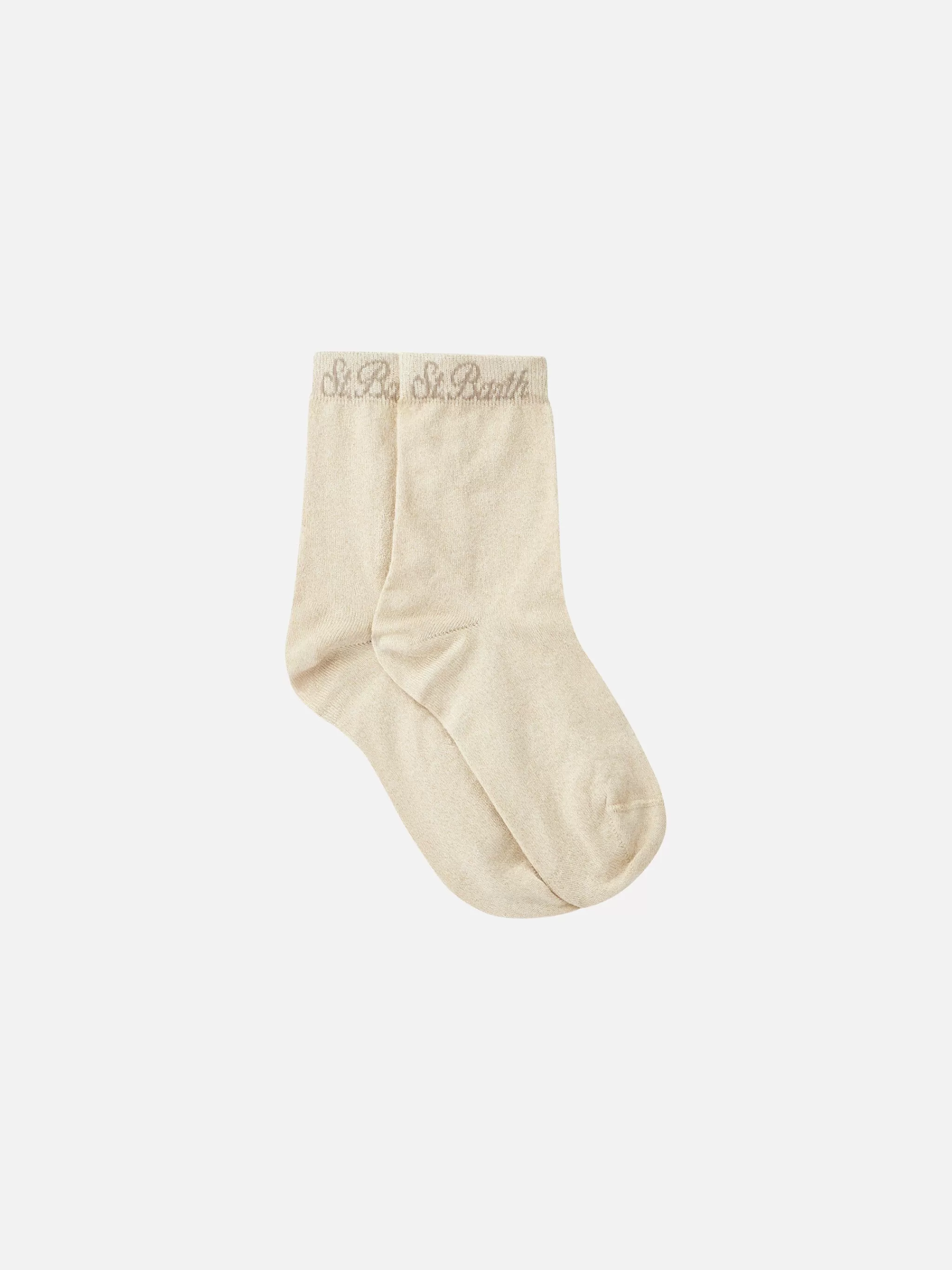 MC2 Saint Barth Woman beige lurex socks Shop