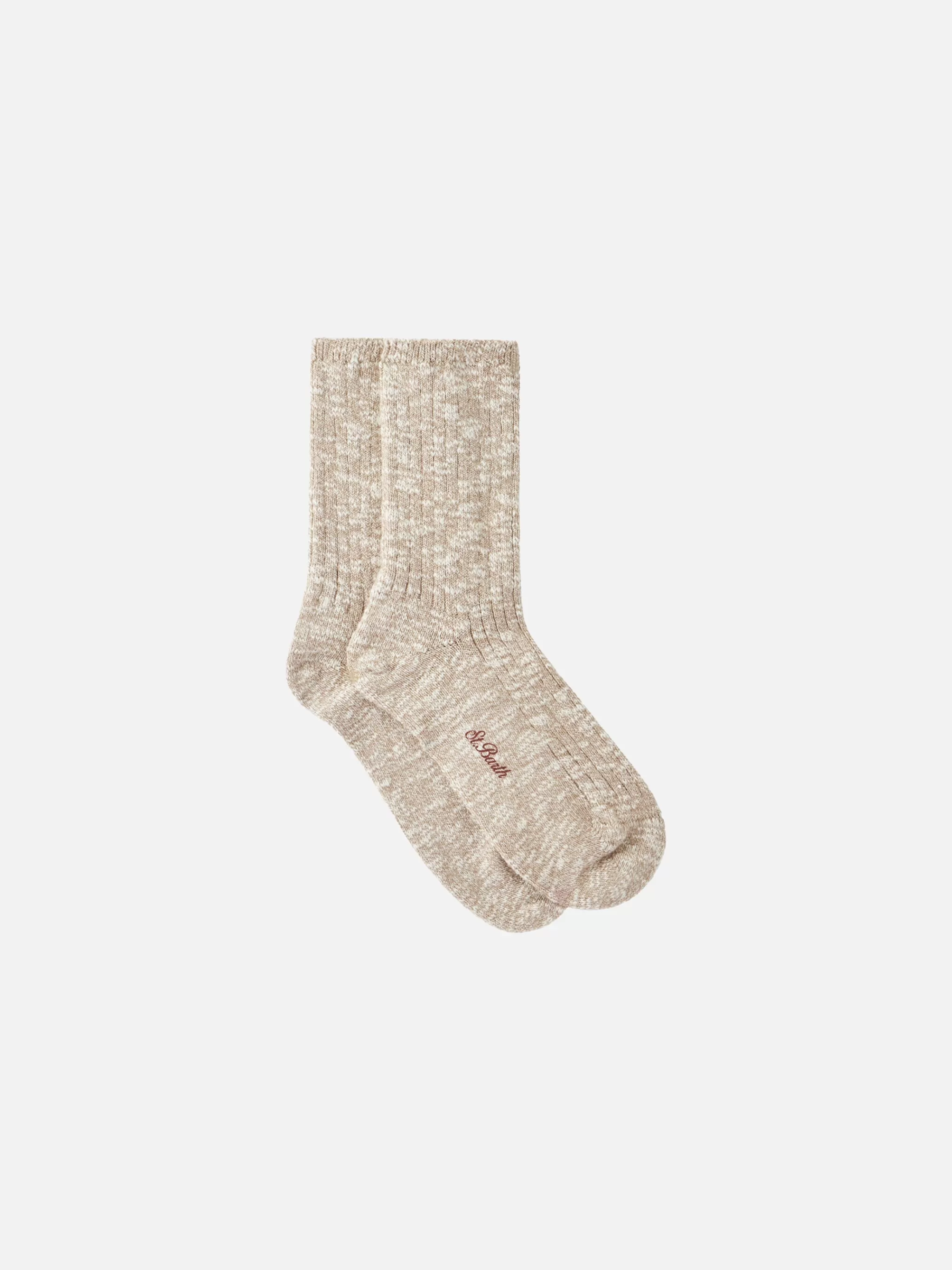 MC2 Saint Barth Woman beige mélange socks Outlet