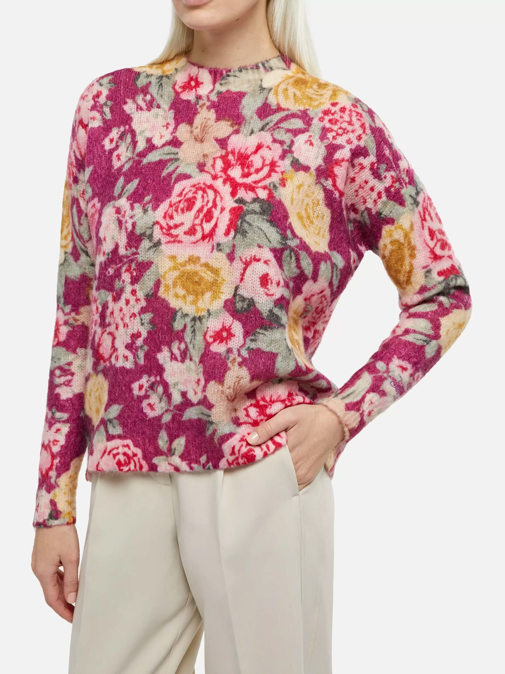 MC2 Saint Barth Woman blend cashmere sweater Louise with flower print Best