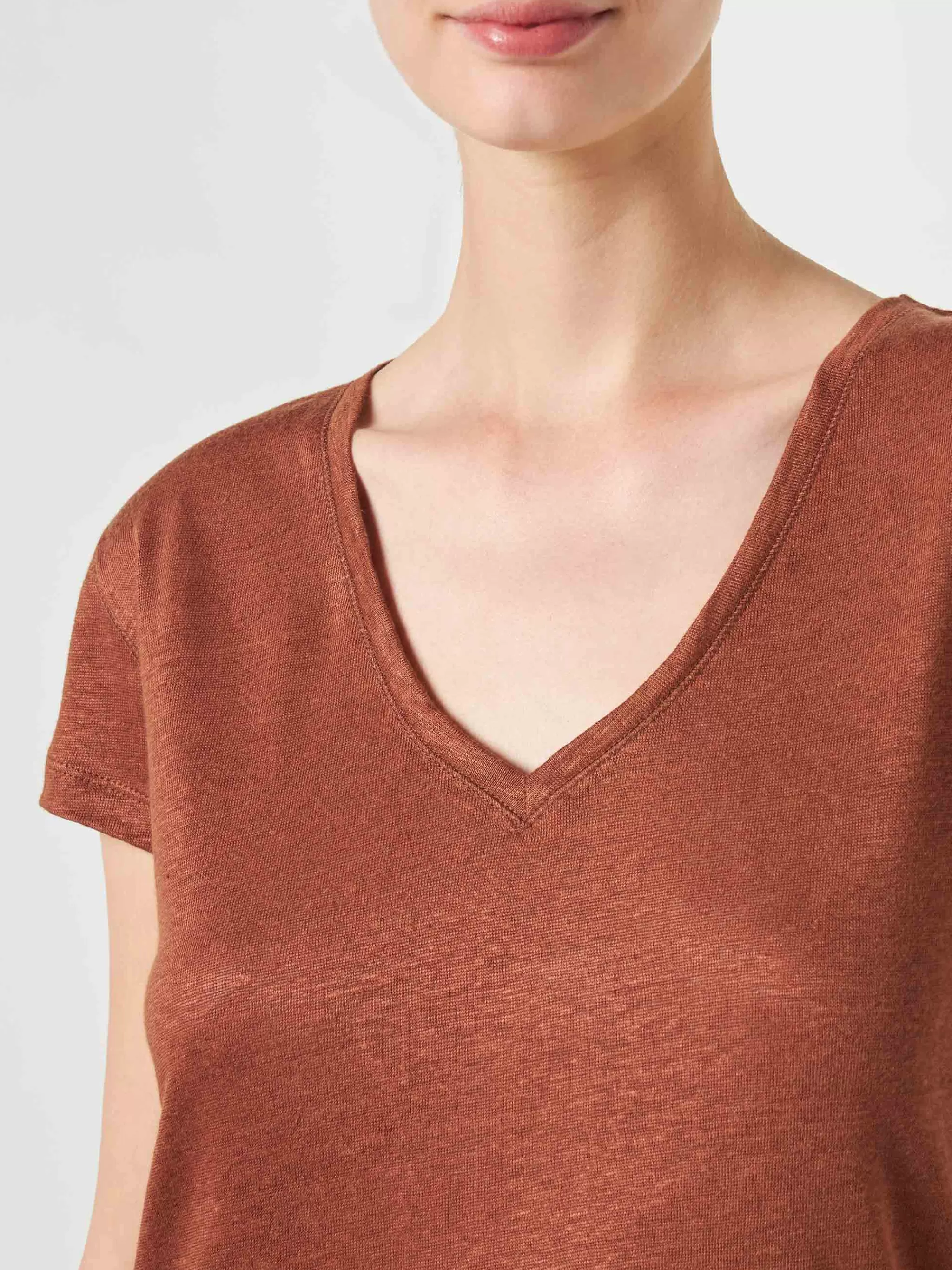 MC2 Saint Barth Woman brown linen t-shirt Outlet