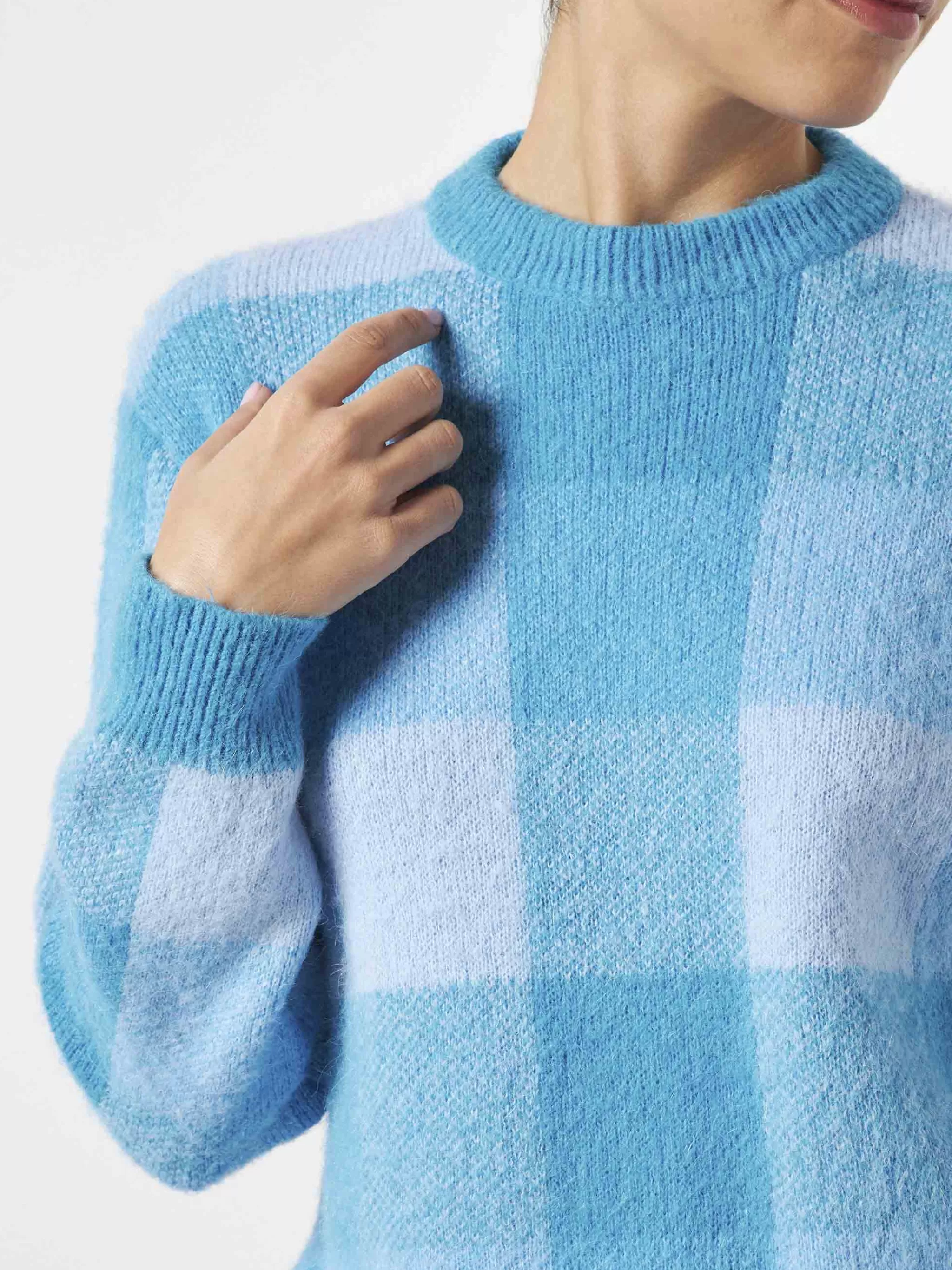 MC2 Saint Barth Woman brushed sweater with check pattern Flash Sale