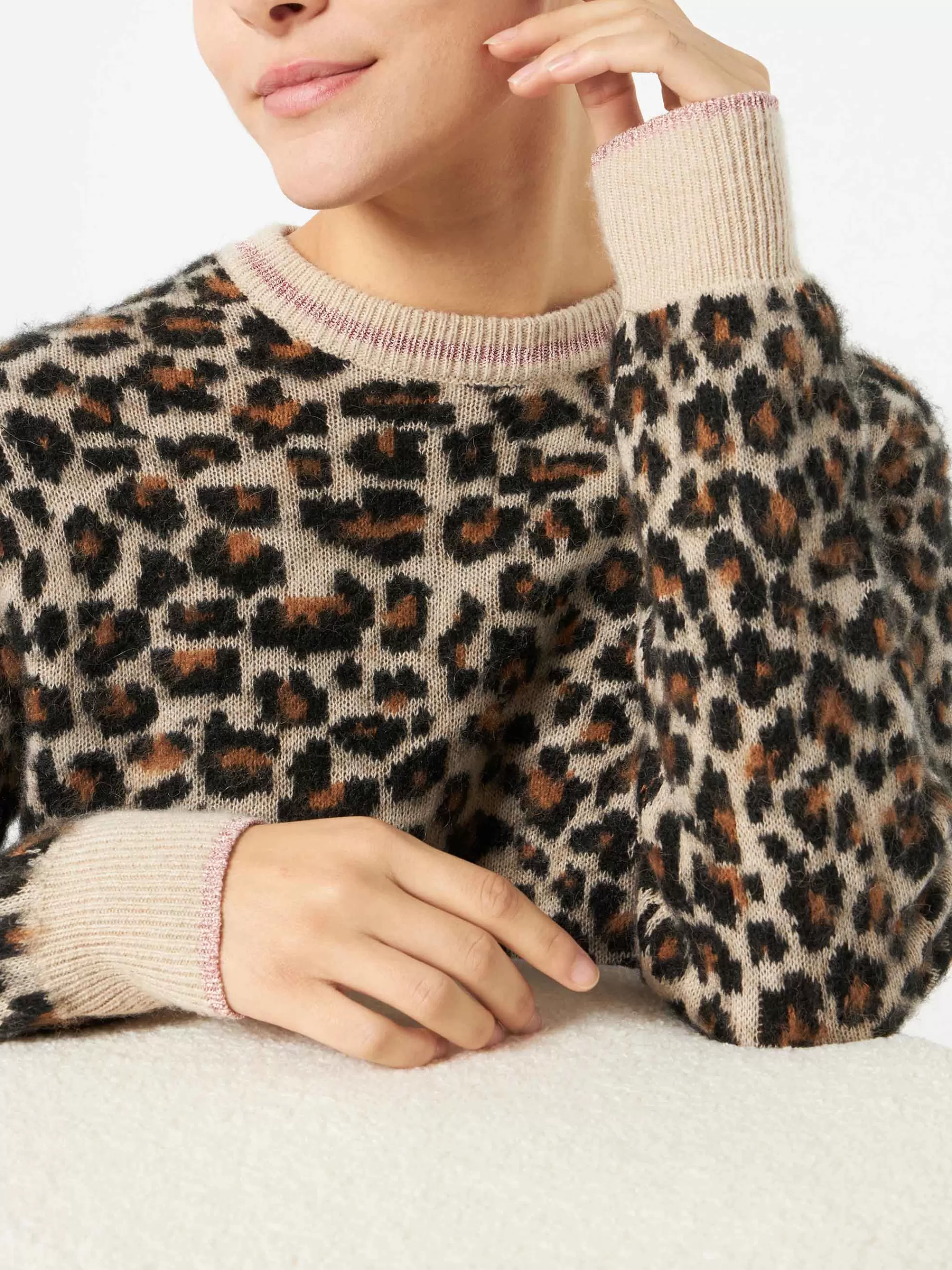 MC2 Saint Barth Woman brushed sweater with leopard pattern Fashion