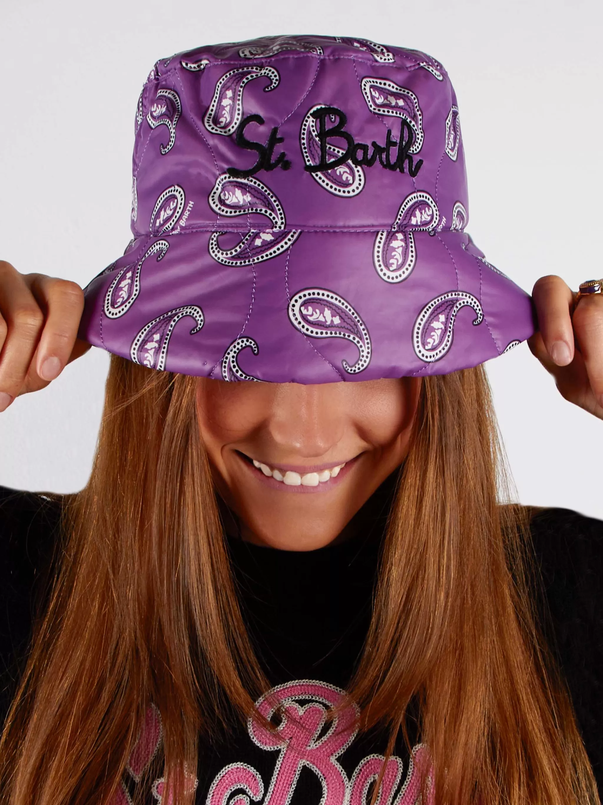 MC2 Saint Barth Woman bucket hat with paisley print New