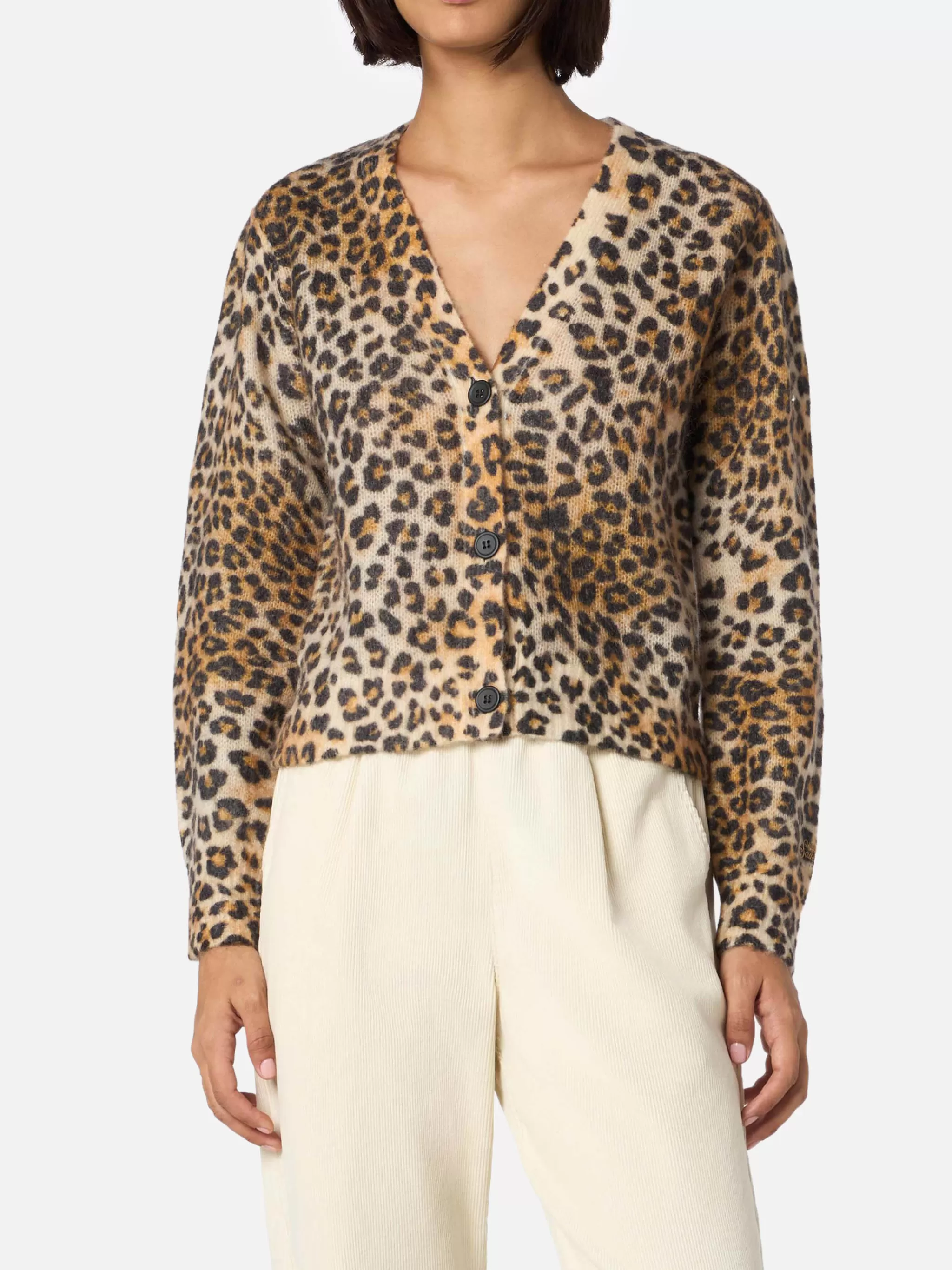 MC2 Saint Barth Woman cardigan Lyza with animalier print Cheap