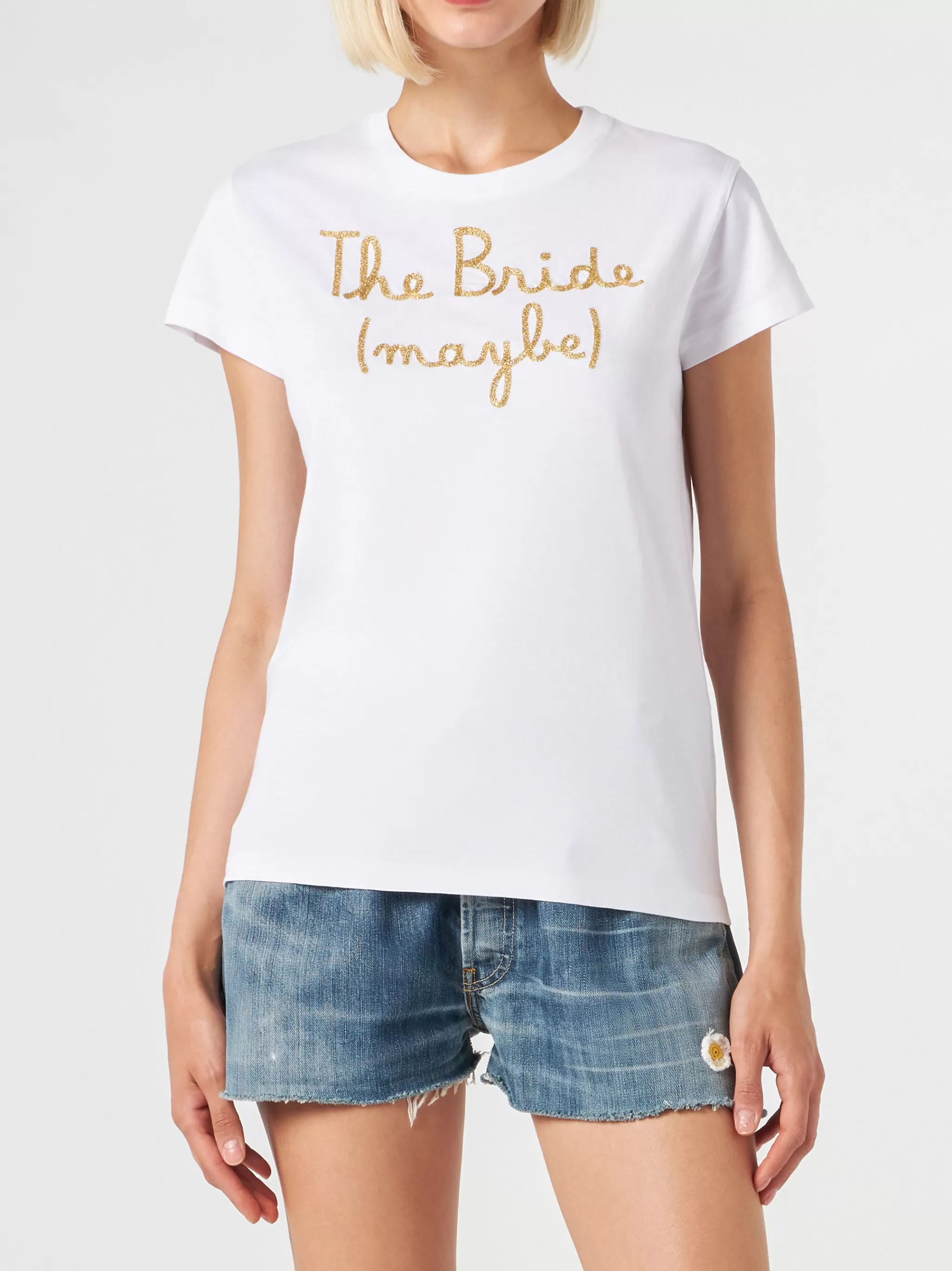 MC2 Saint Barth Woman cotton t-shirt with The Bride (maybe) embroidered Shop