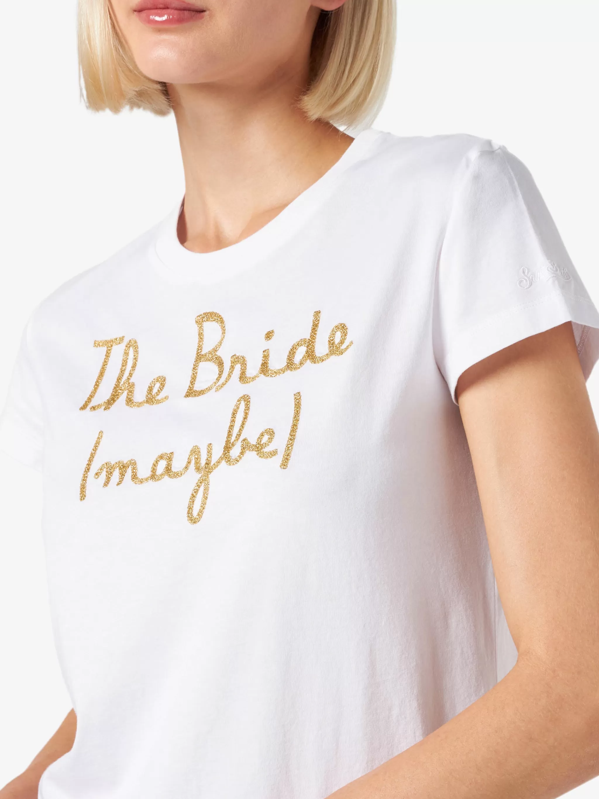 MC2 Saint Barth Woman cotton t-shirt with The Bride (maybe) embroidered Shop