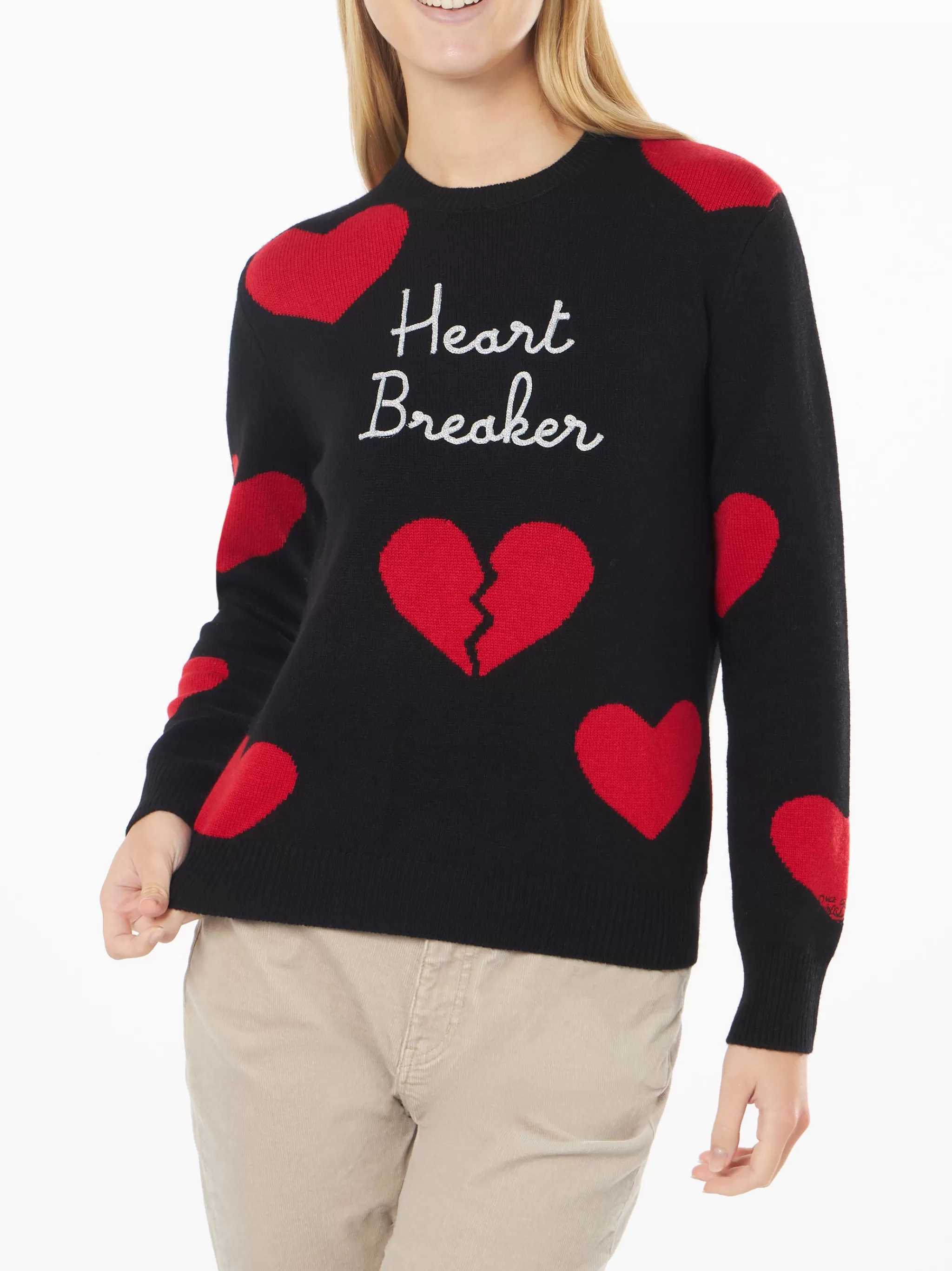 MC2 Saint Barth Woman crewneck sweater with Heart Breaker embroidery Flash Sale