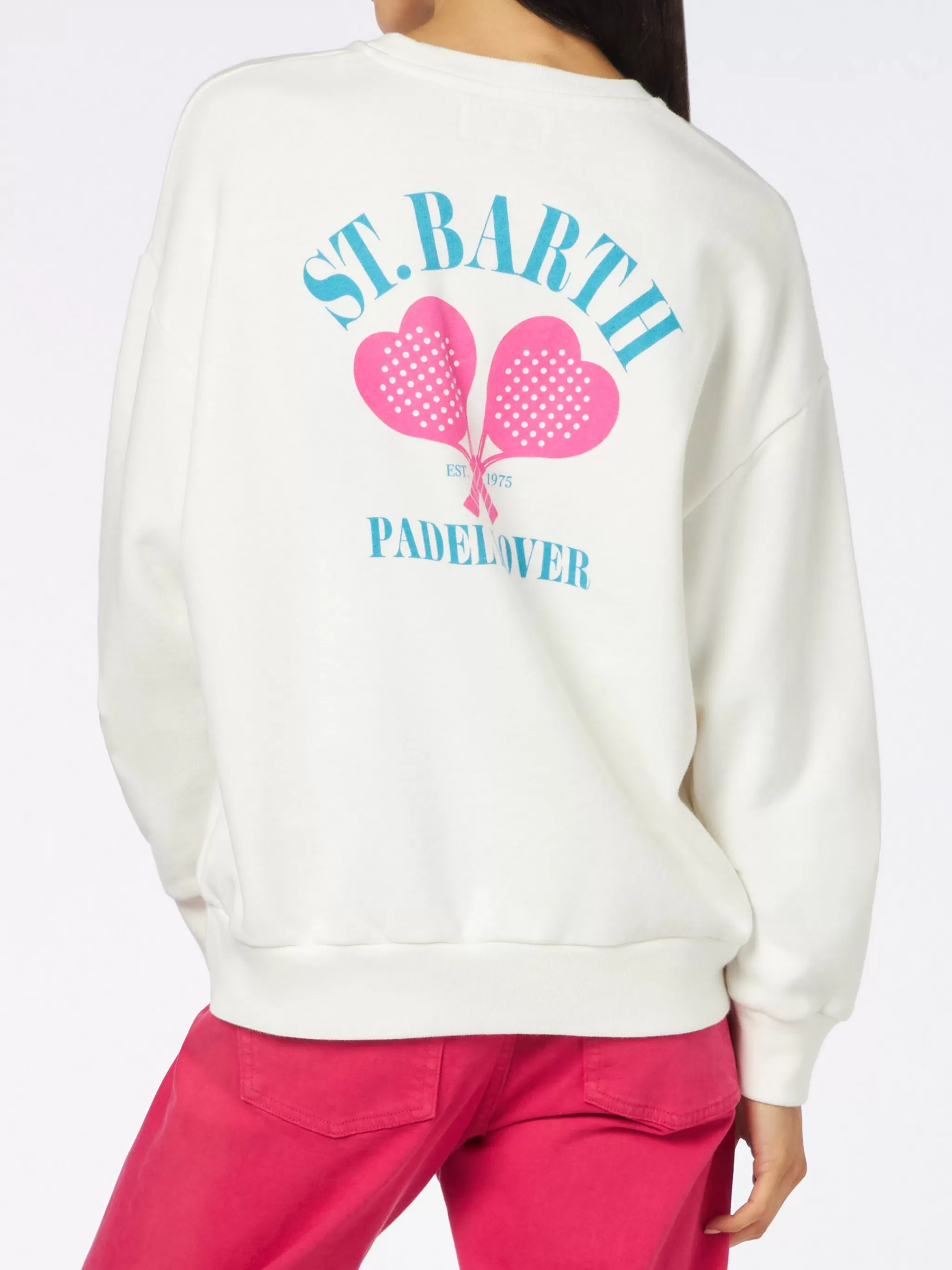 MC2 Saint Barth Woman fleece sweatshirt with St. Barth padel lover print Shop