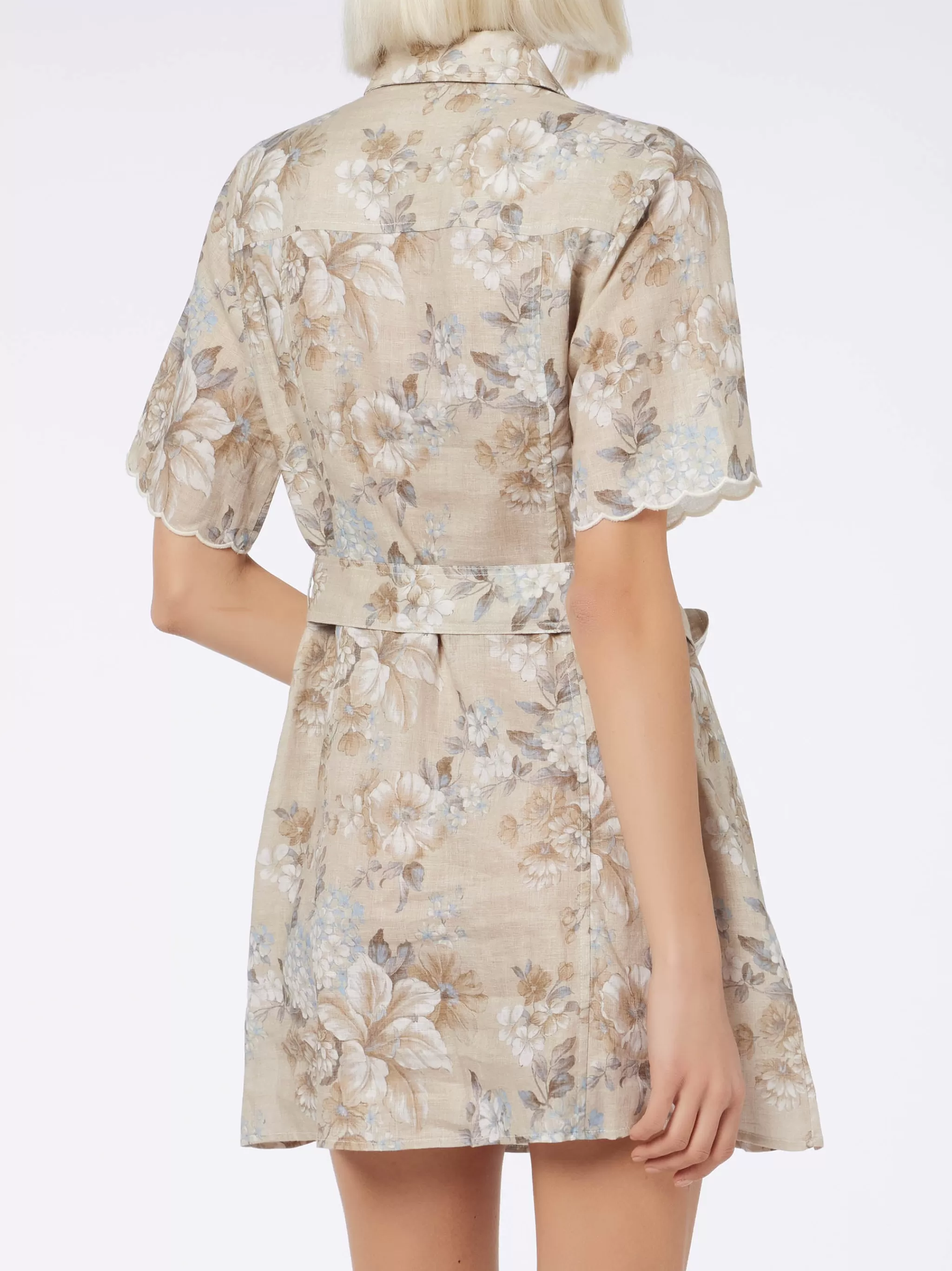 MC2 Saint Barth Woman flower linen dress Hermione Outlet