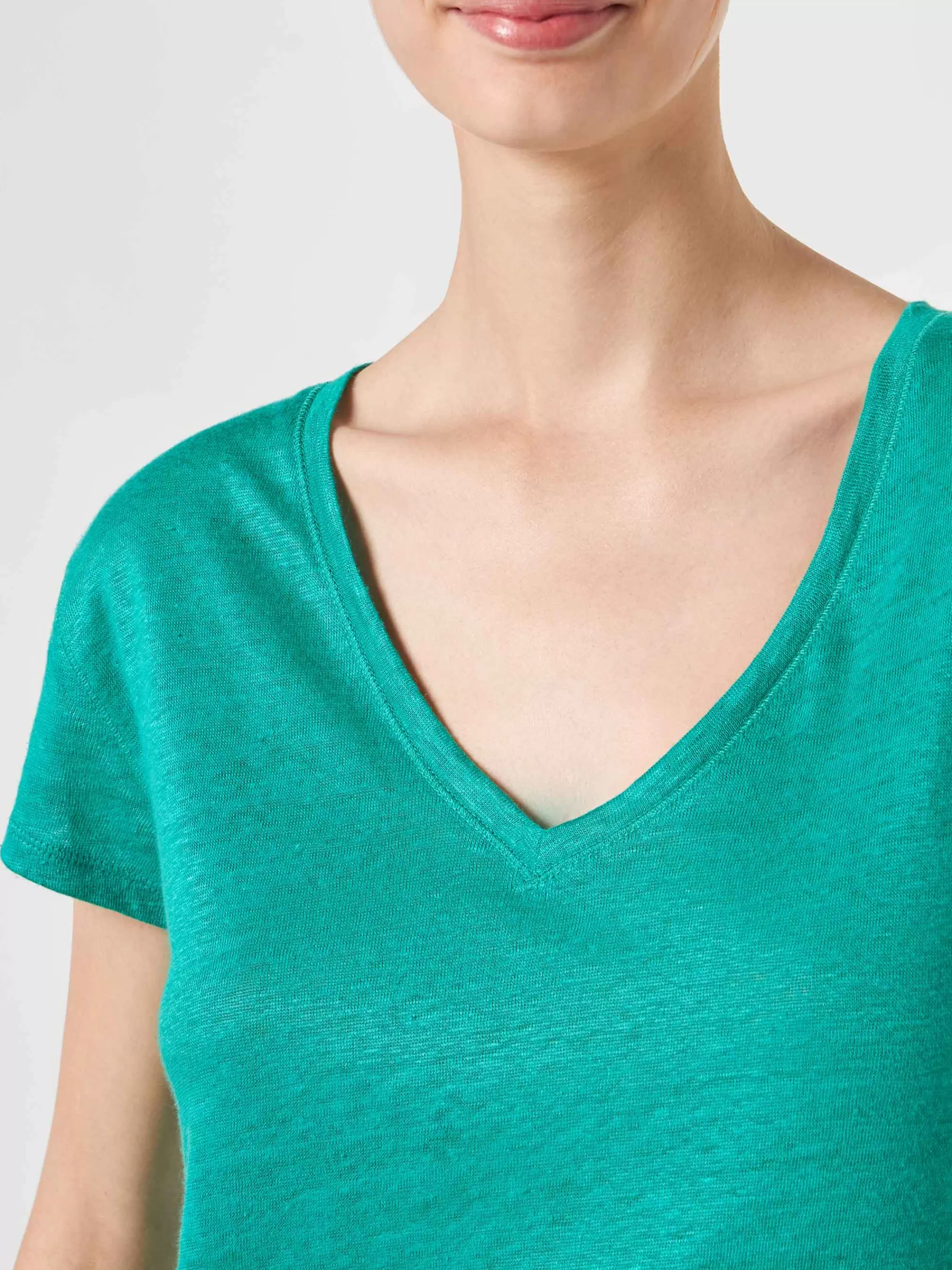 MC2 Saint Barth Woman green linen t-shirt Clearance