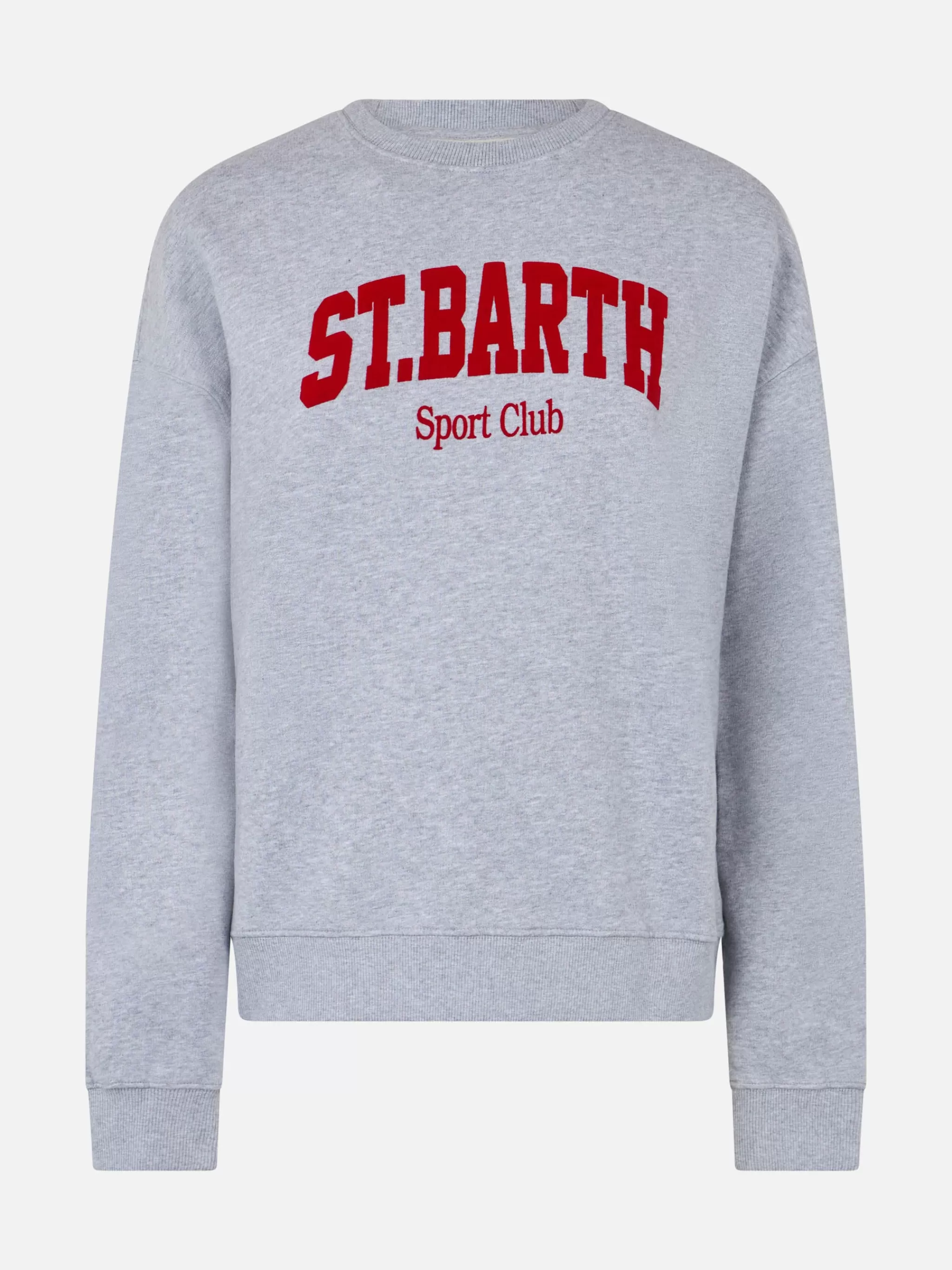 MC2 Saint Barth Woman grey fleeced cotton sweatshirt Stardust Fashion