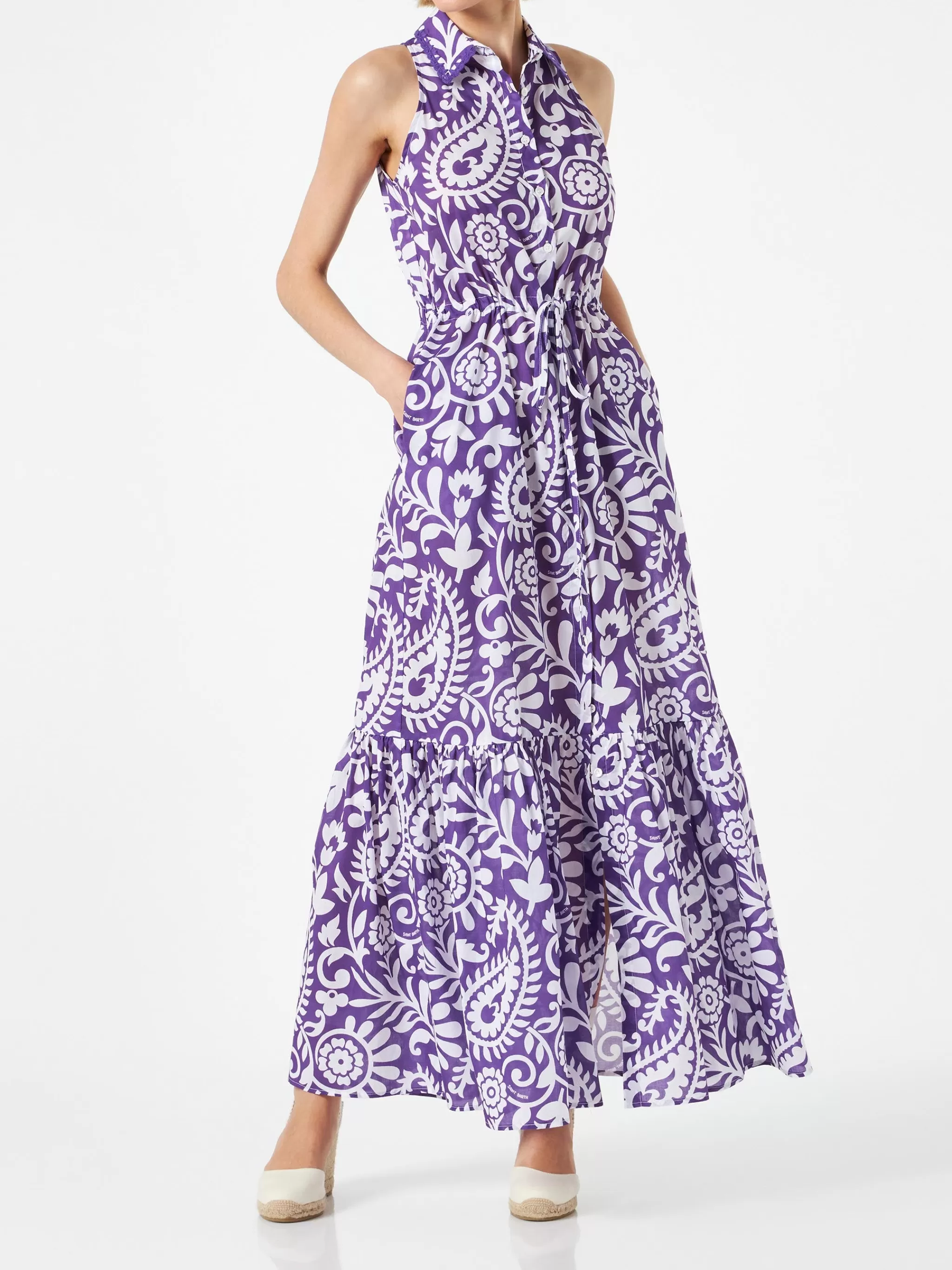 MC2 Saint Barth Woman halterneck dress with paisley print Discount