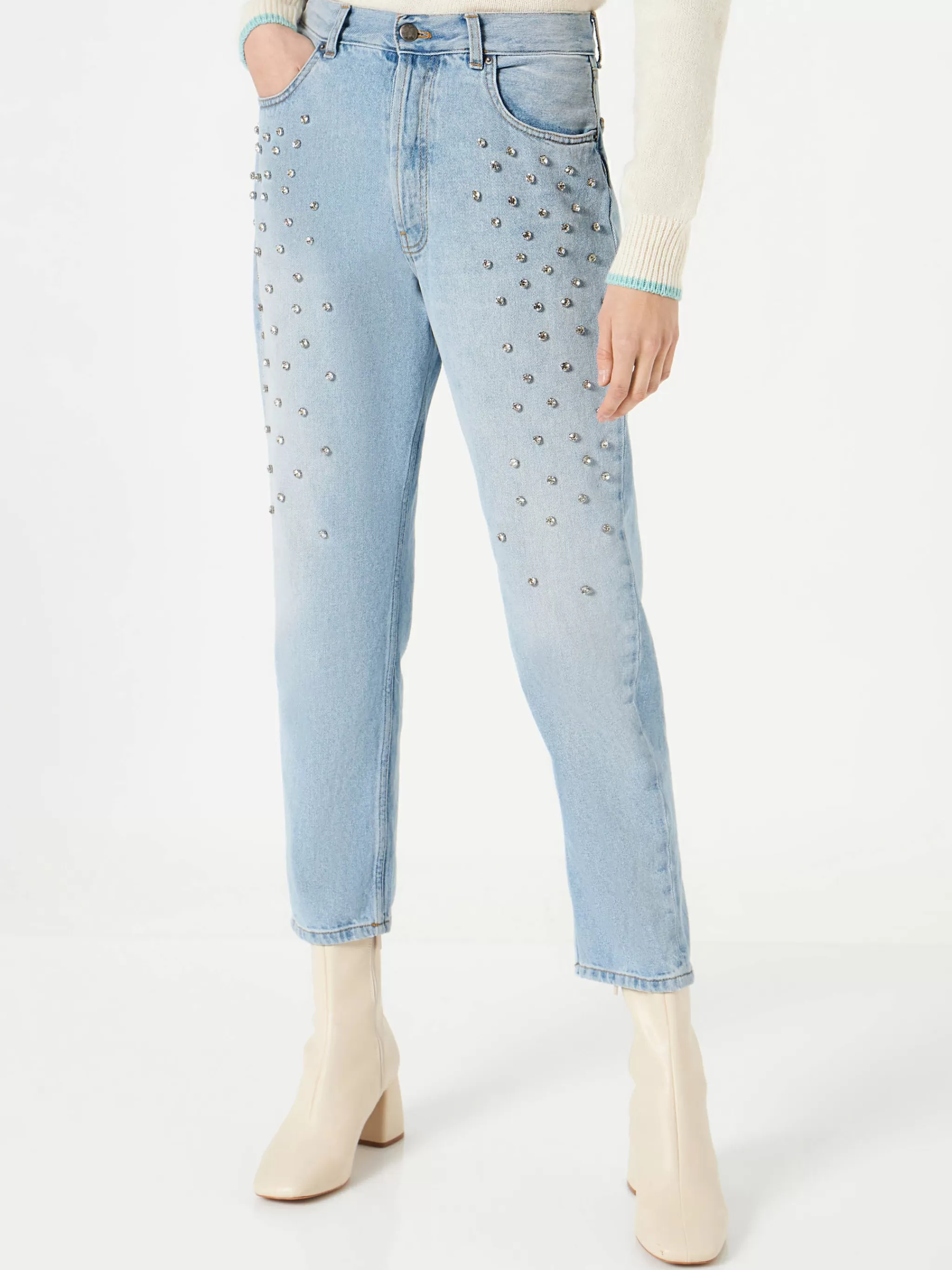 MC2 Saint Barth Woman jeans with rhinestones Hot