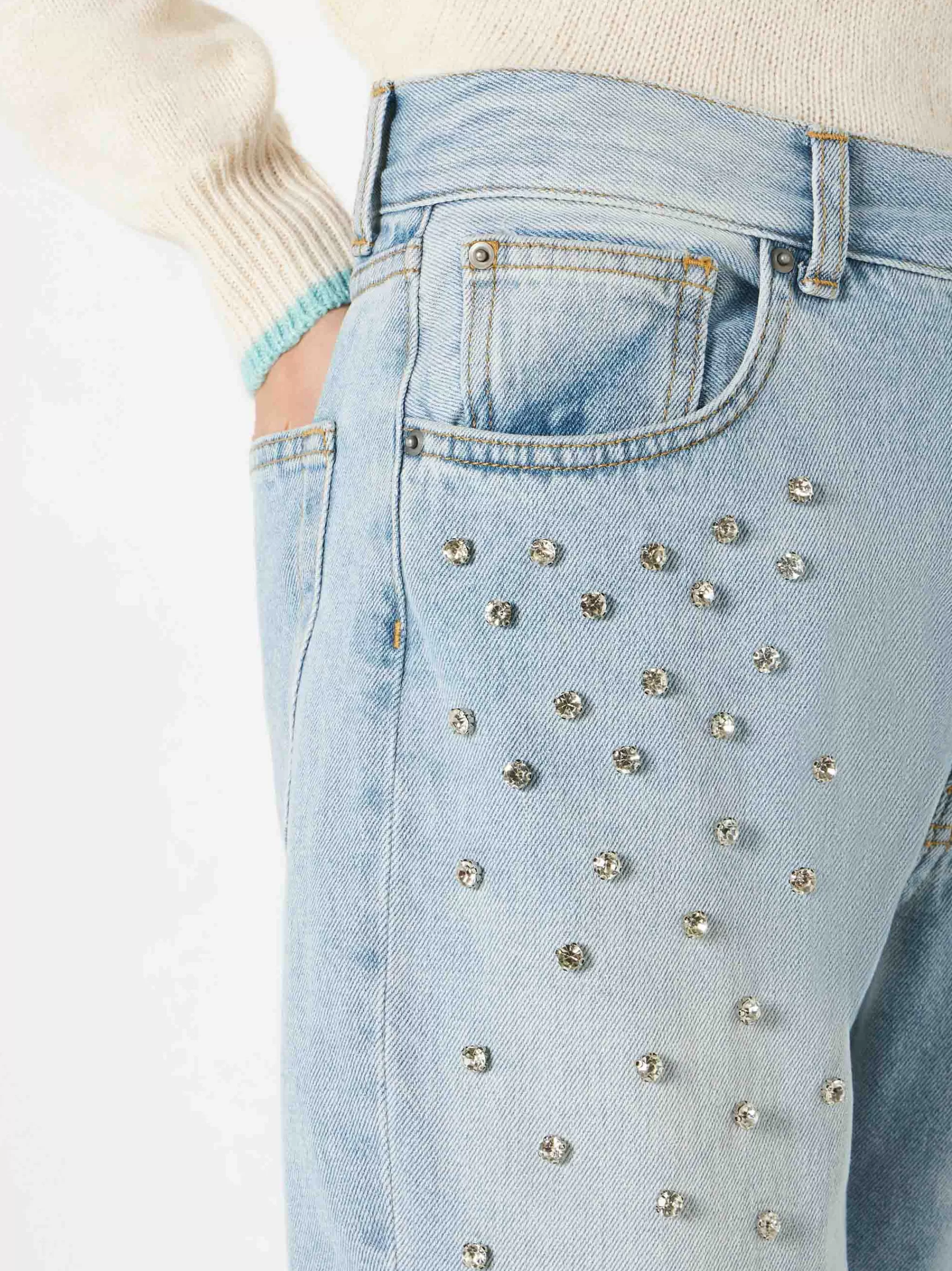 MC2 Saint Barth Woman jeans with rhinestones Hot