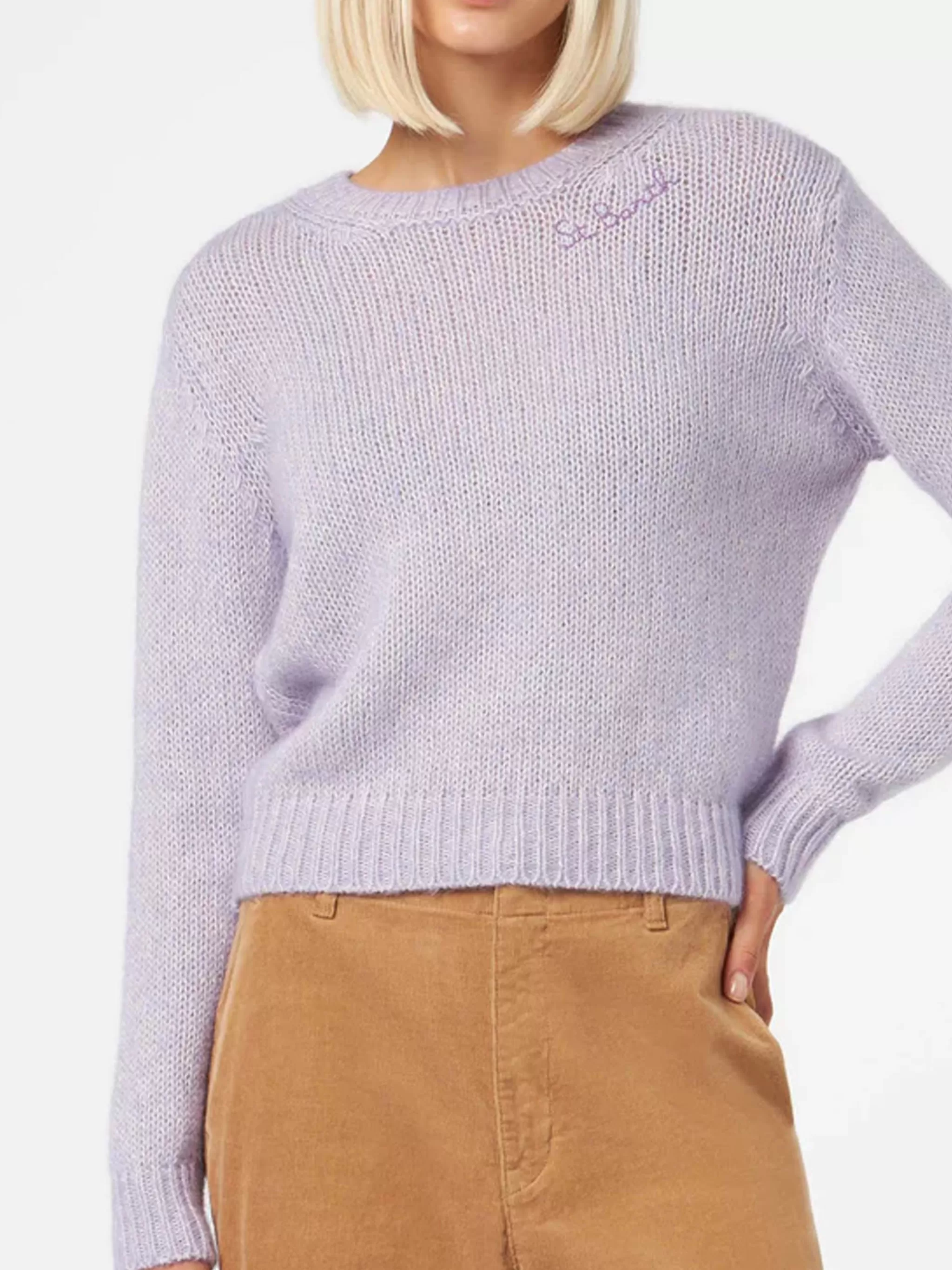 MC2 Saint Barth Woman lilac cashmere blend soft sweater New Queen Outlet