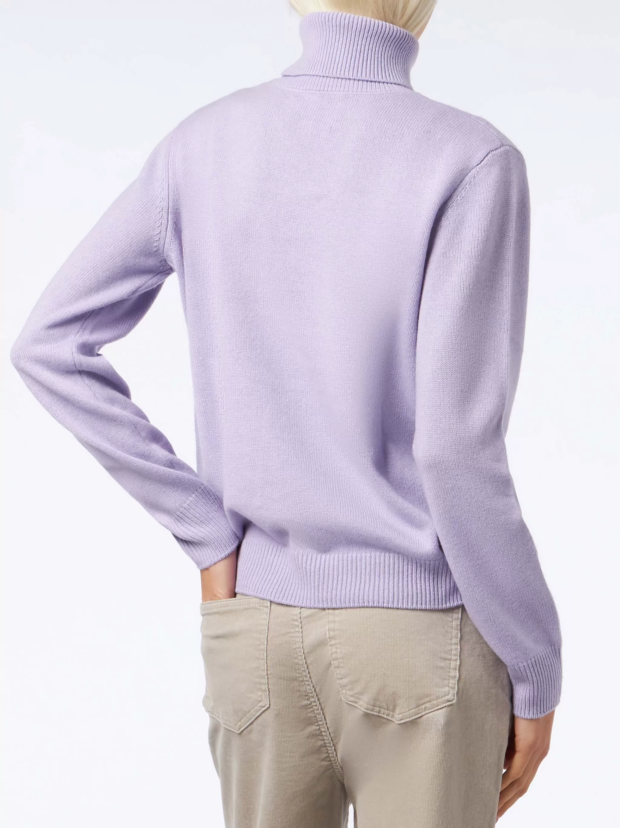 MC2 Saint Barth Woman lilac cashmere blend turtleneck sweater Moody Shop