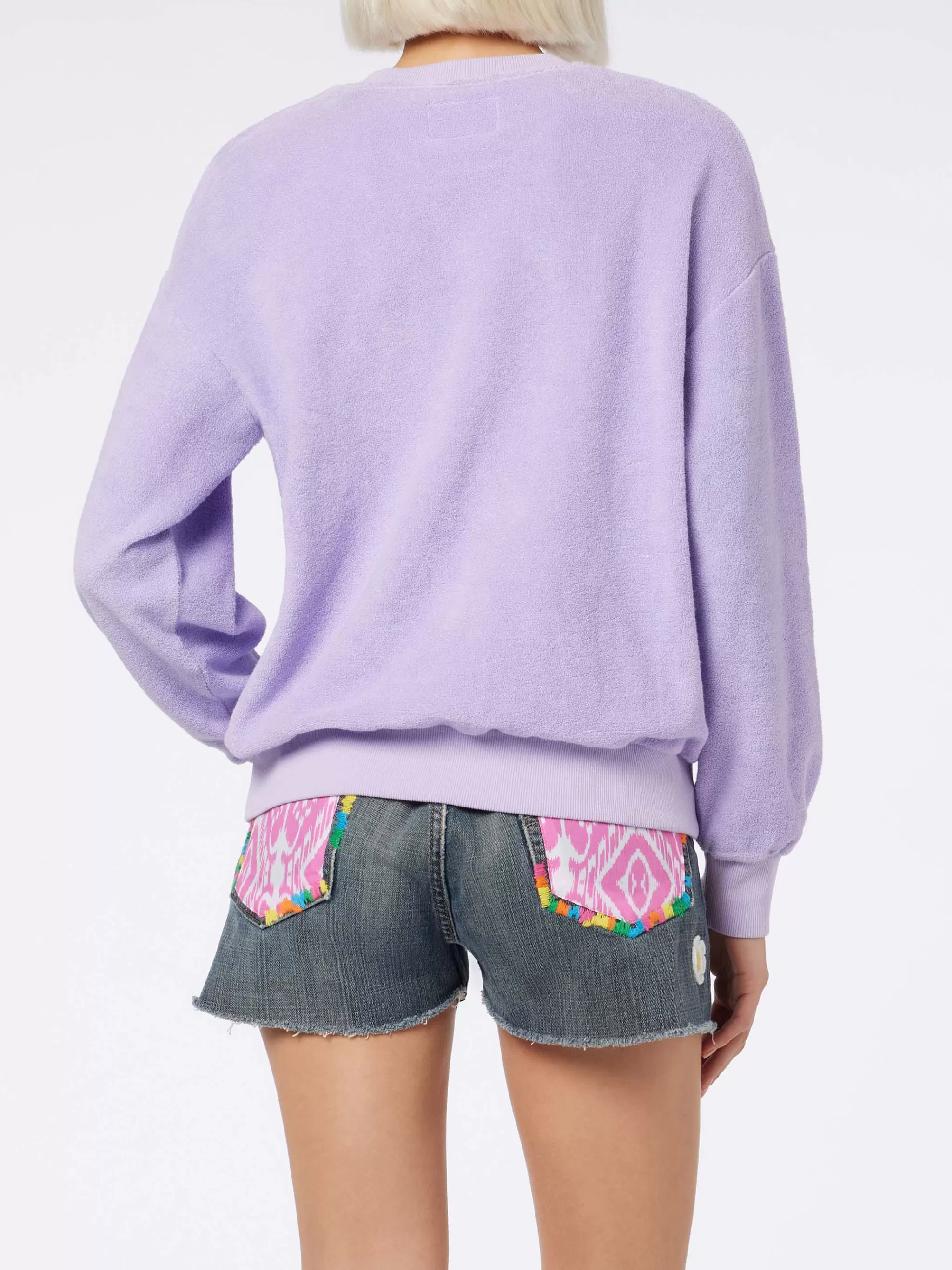 MC2 Saint Barth Woman lilac terry cotton Stardust sweatshirt Clearance