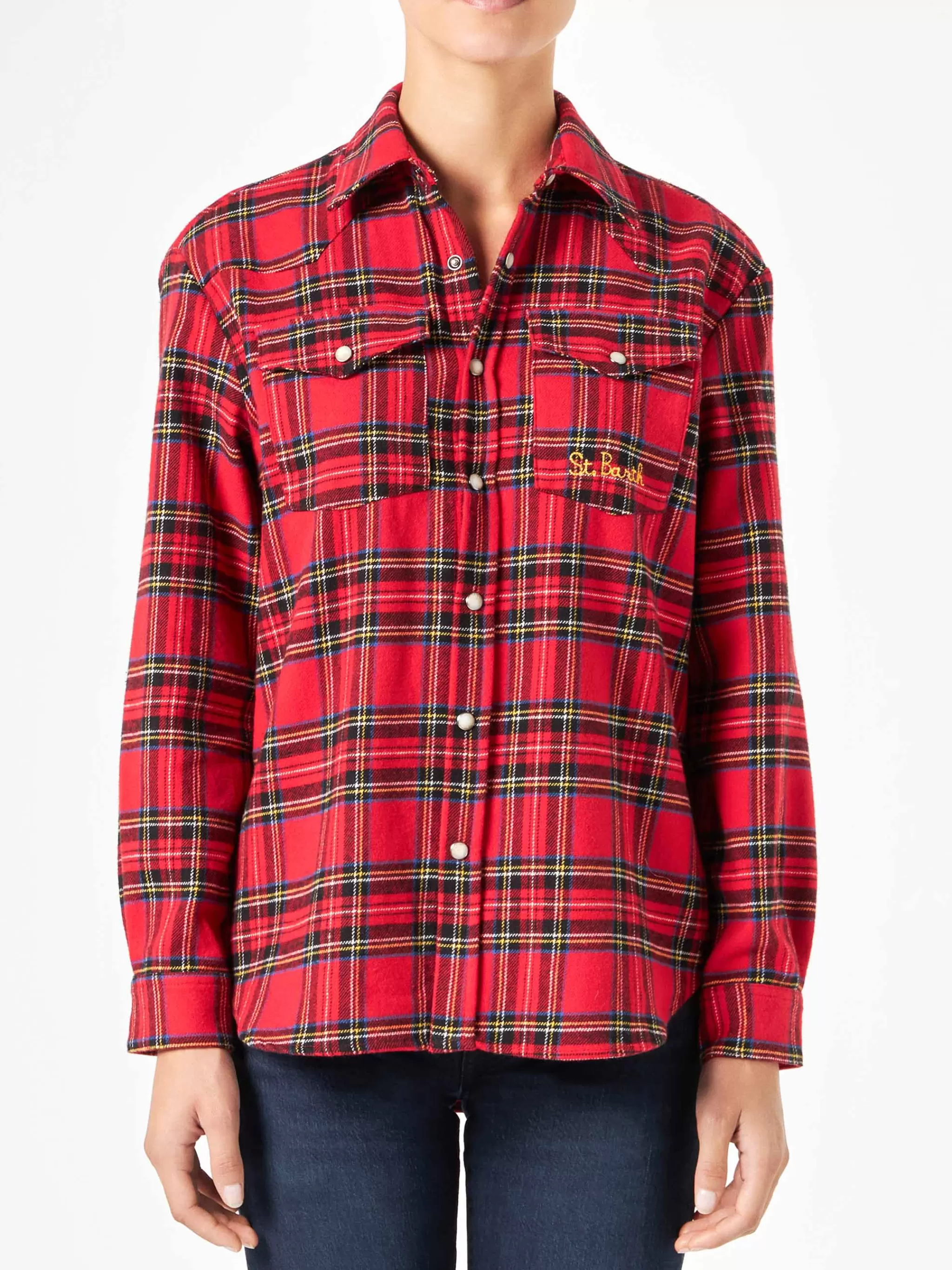 MC2 Saint Barth Woman long sleeves flannel shirt Shop