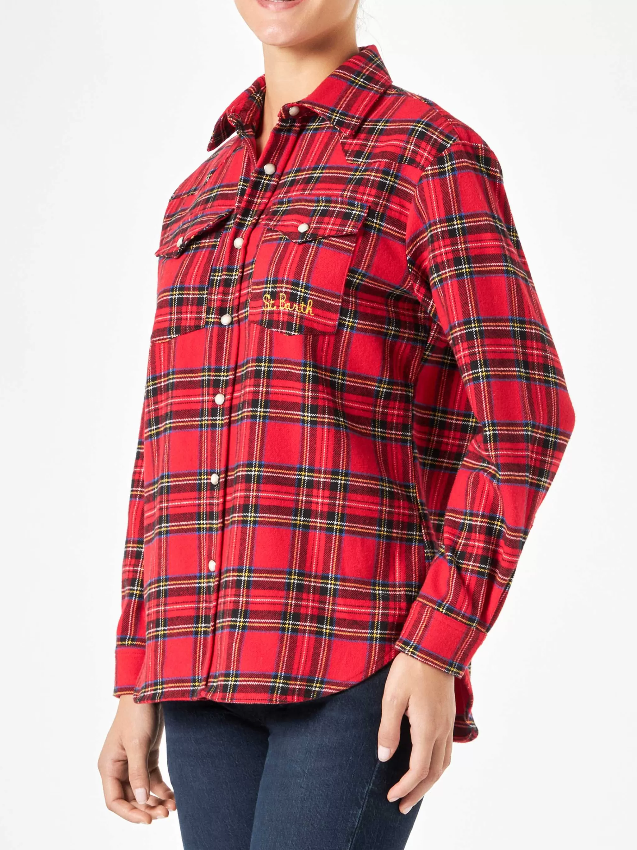 MC2 Saint Barth Woman long sleeves flannel shirt Shop