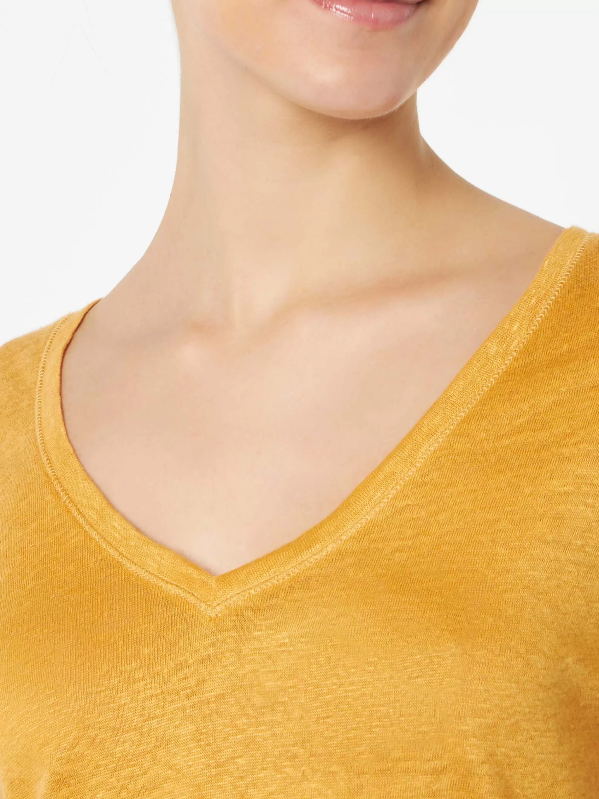 MC2 Saint Barth Woman ochre linen t-shirt Online