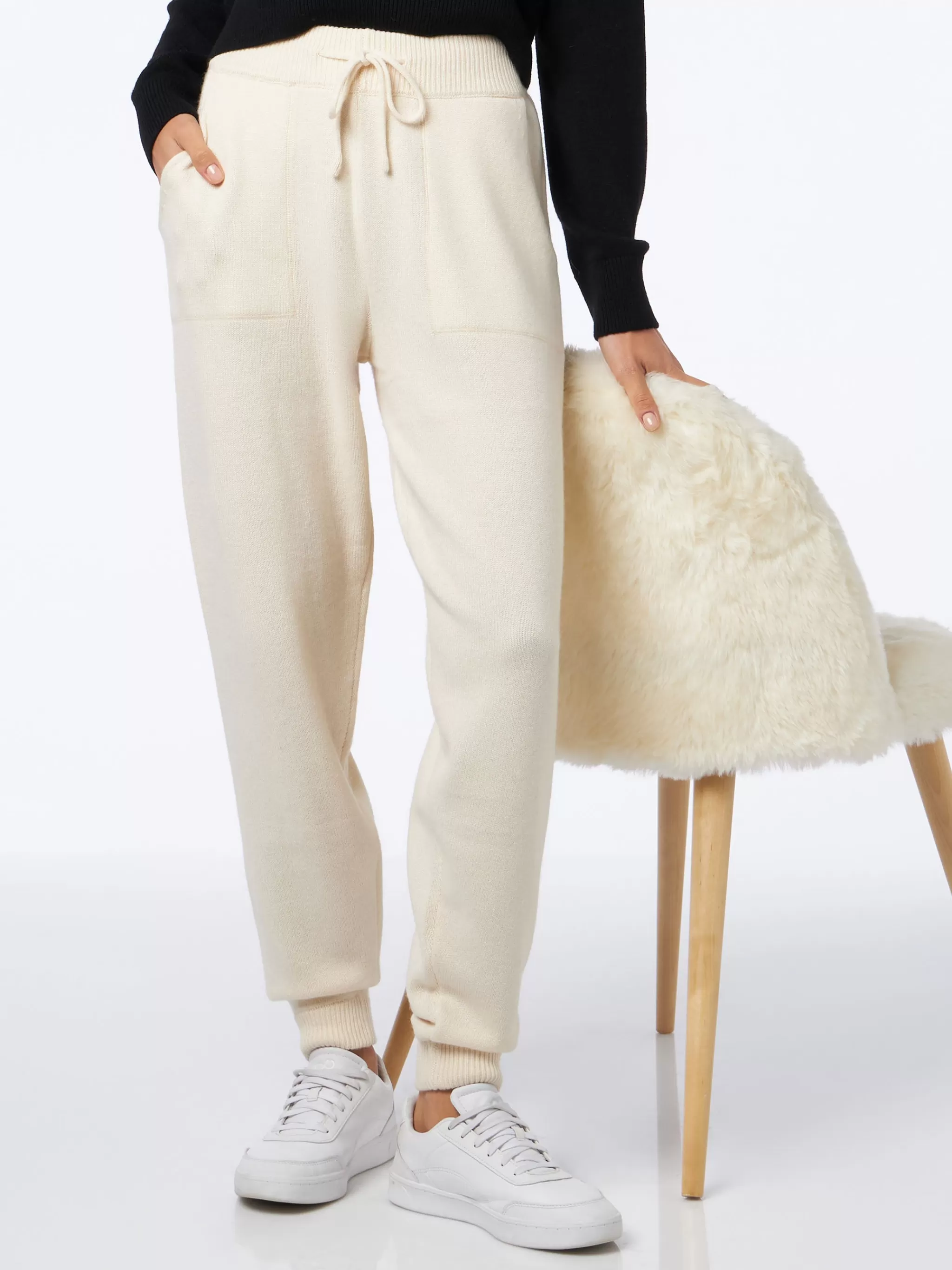 MC2 Saint Barth Woman off-white cashmere blend jogger pants Best Sale