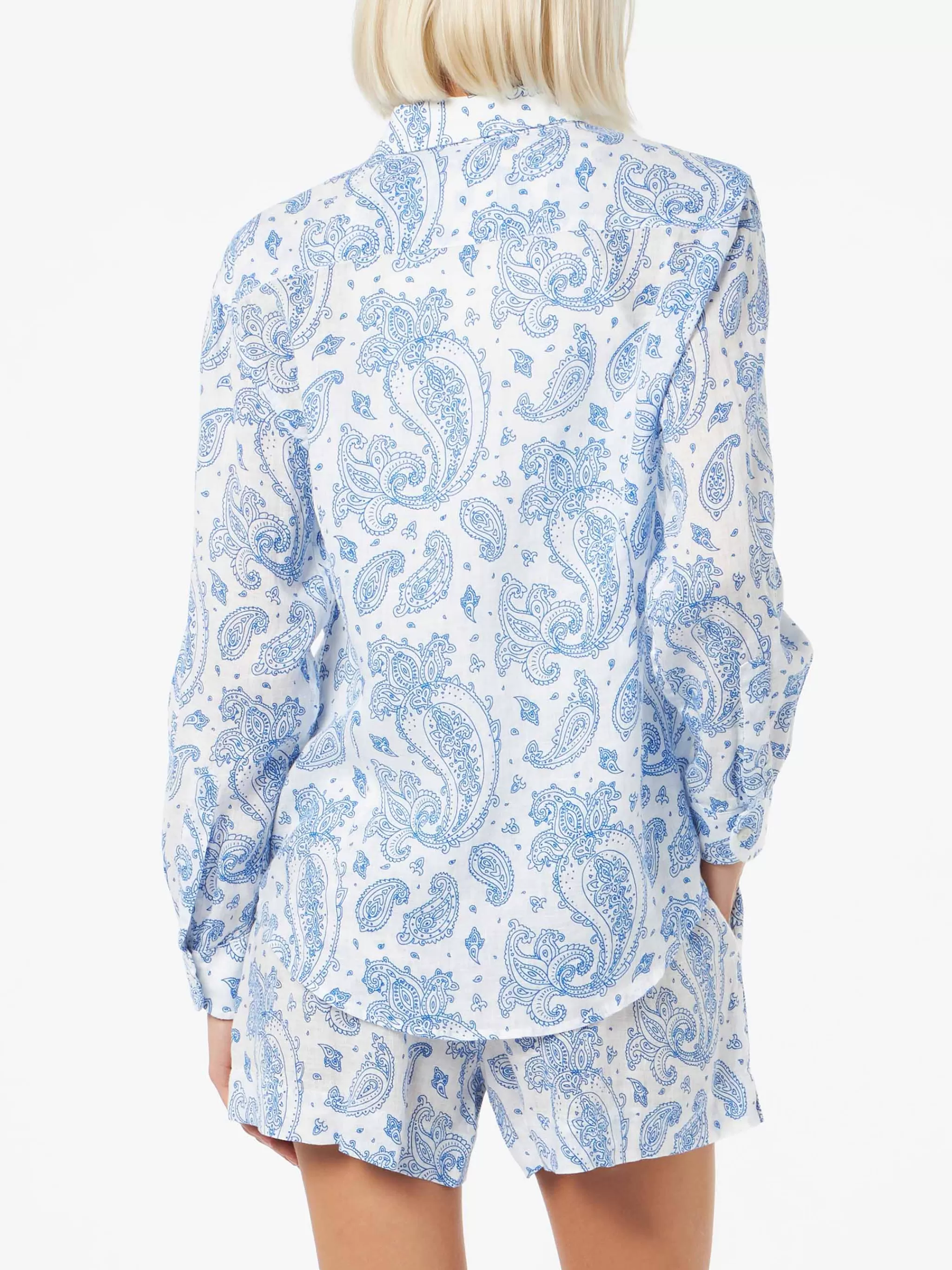 MC2 Saint Barth Woman paisley linen classic shirt Meredith Online