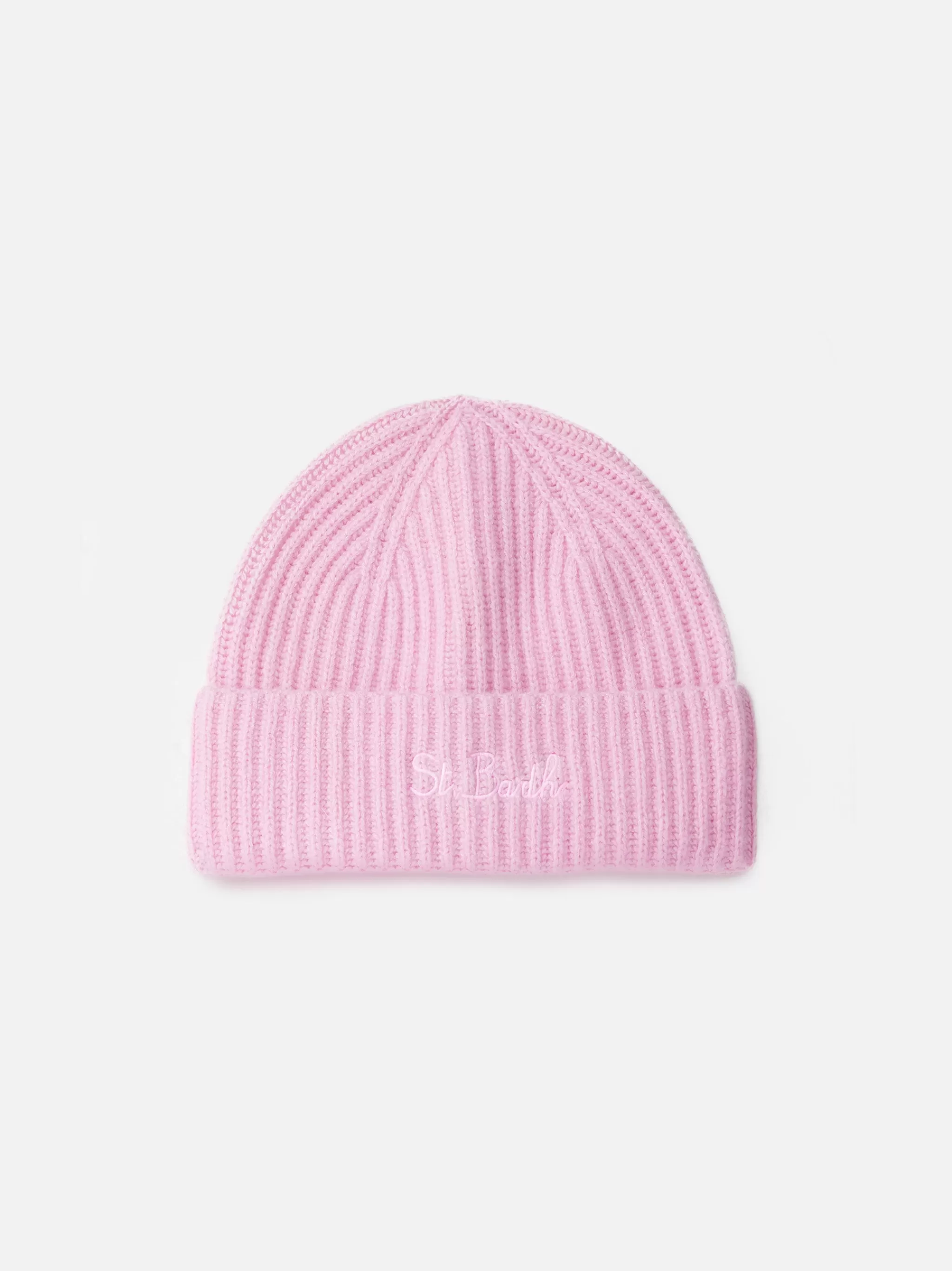 MC2 Saint Barth Woman pink cashmere blend hat Moss New