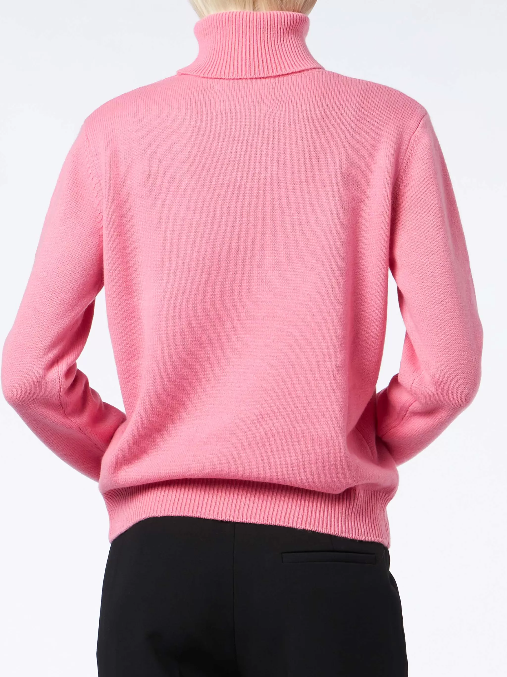 MC2 Saint Barth Woman pink cashmere blend turtleneck sweater Moody Outlet