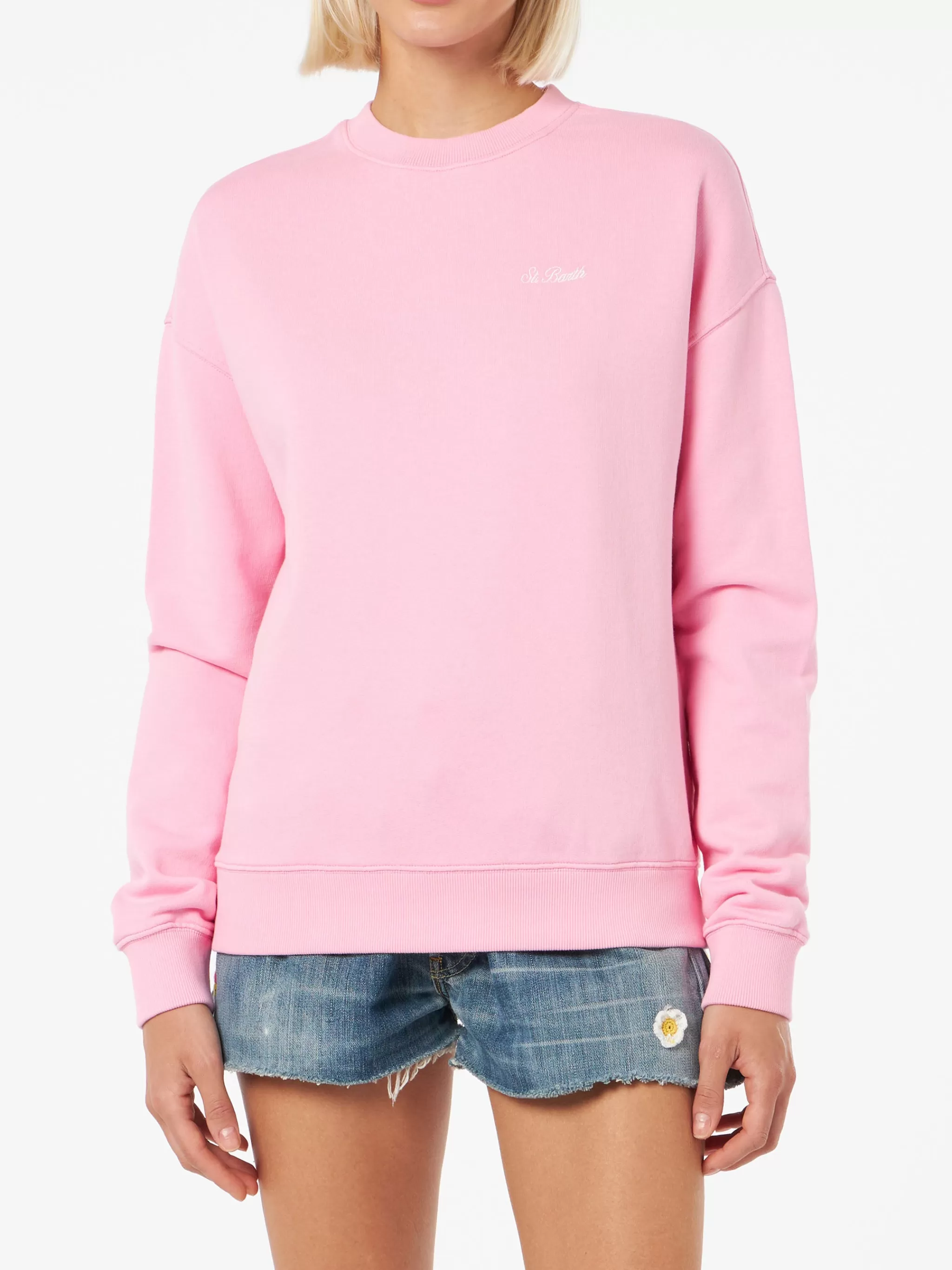 MC2 Saint Barth Woman pink cotton Stardust sweatshirt Cheap