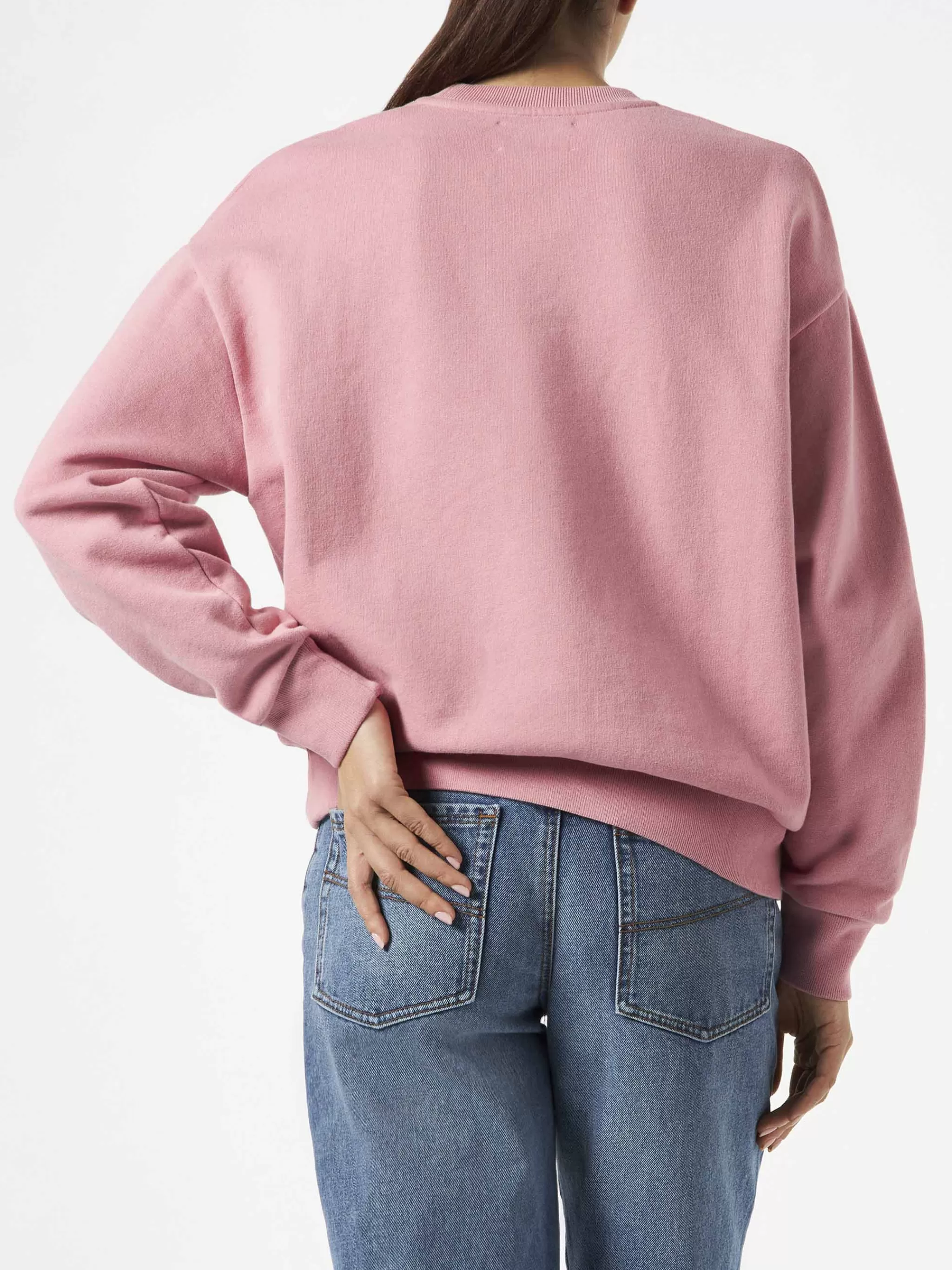 MC2 Saint Barth Woman pink fleece sweatshirt with terry logo Store