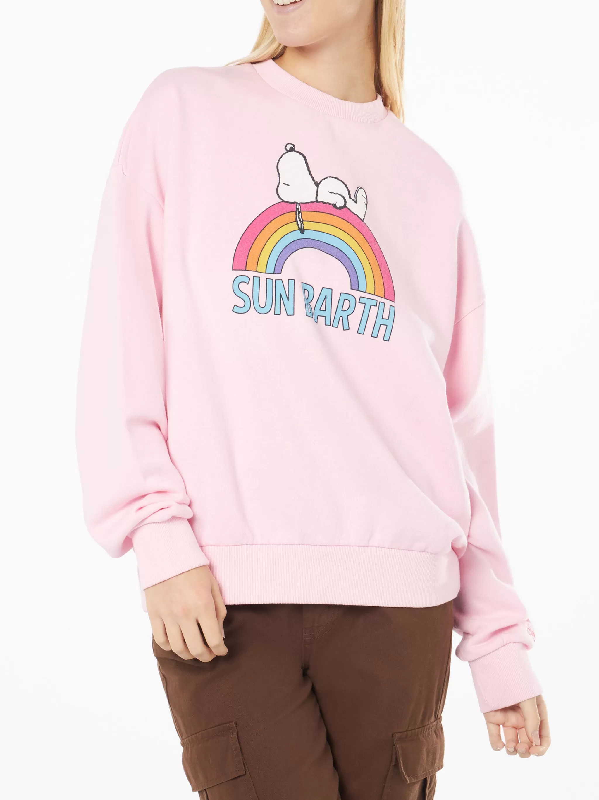 MC2 Saint Barth Woman pink sweatshirt with Snoopy print | Peanuts® Special Edition Hot