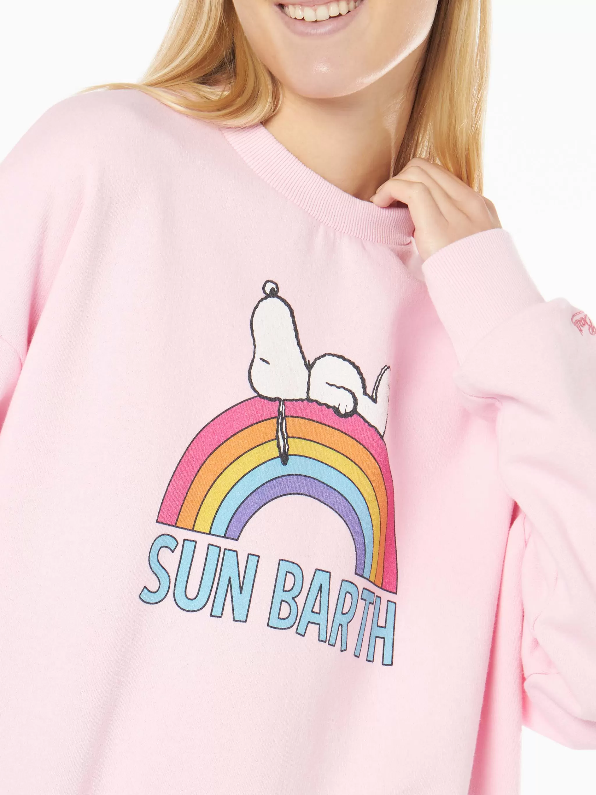 MC2 Saint Barth Woman pink sweatshirt with Snoopy print | Peanuts® Special Edition Hot