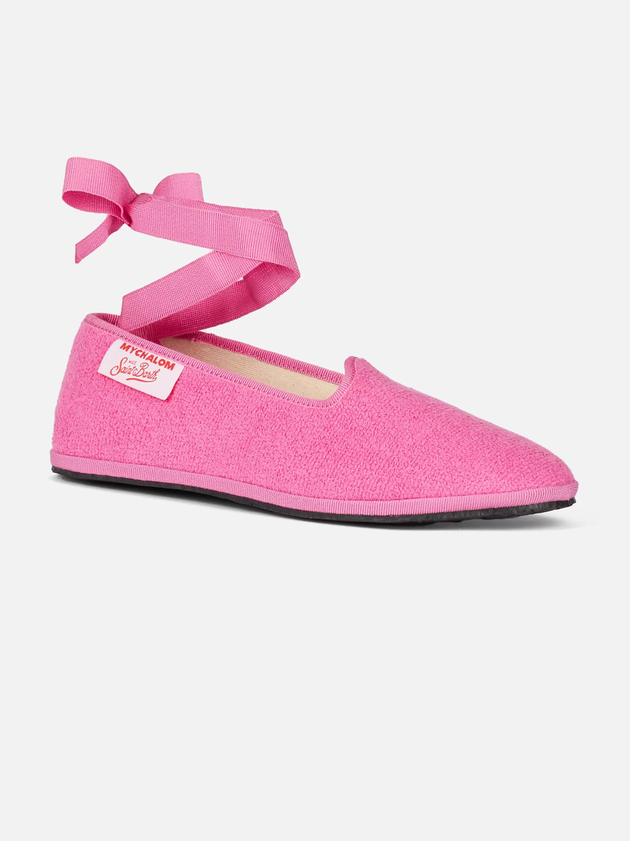 MC2 Saint Barth Woman pink terry slipper loafer | MY CHALOM SPECIAL EDITION Best