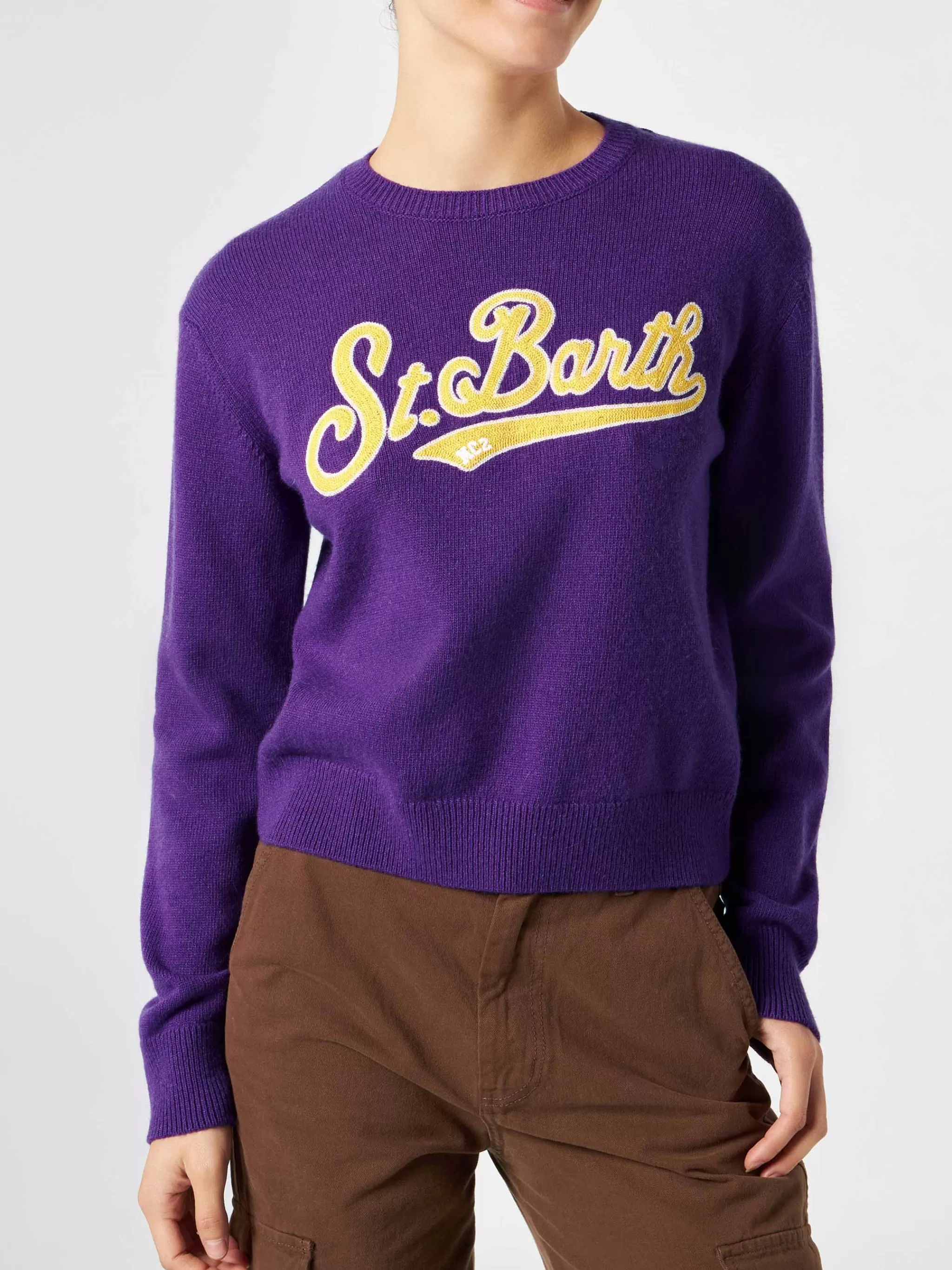 MC2 Saint Barth Woman purple cropped sweater Online