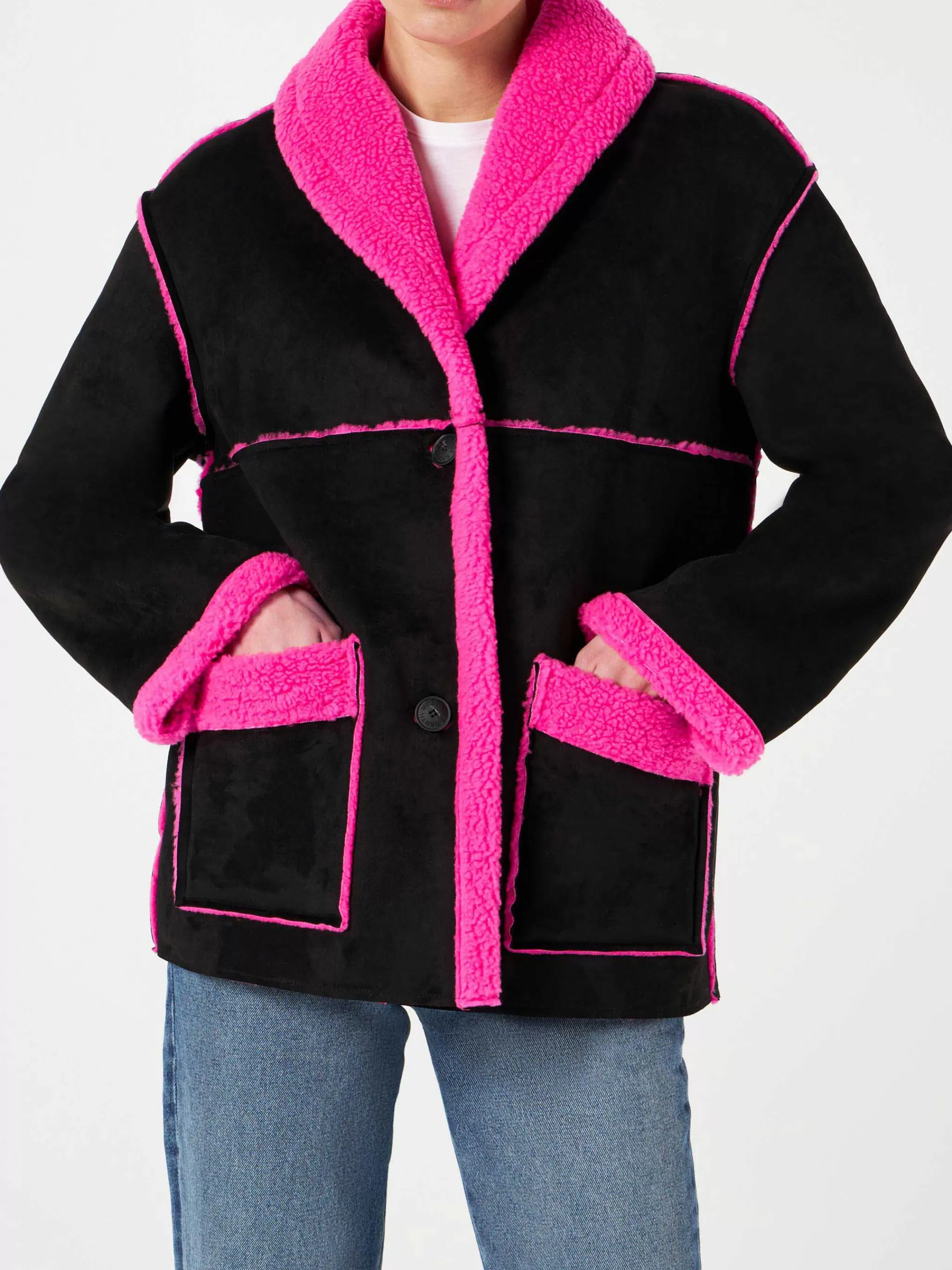 MC2 Saint Barth Woman reversible shearling jacket Fashion