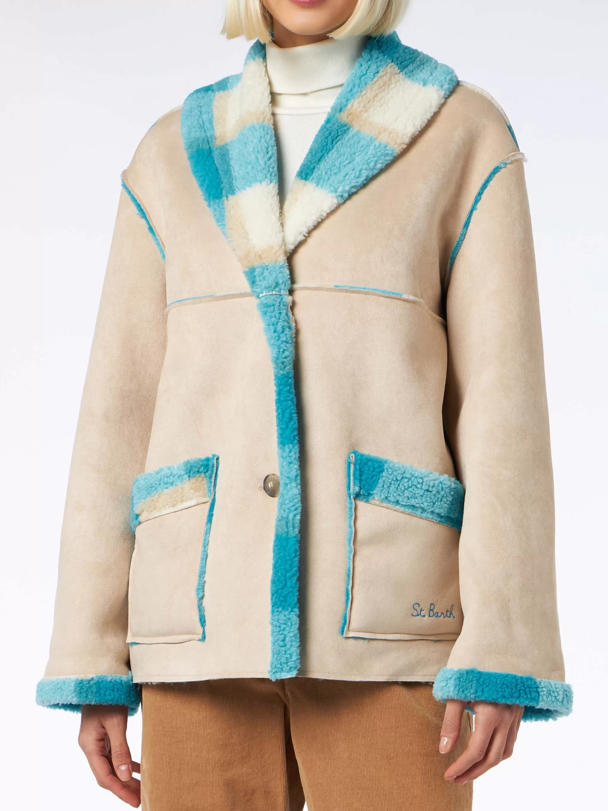 MC2 Saint Barth Woman reversible shearling jacket Hot