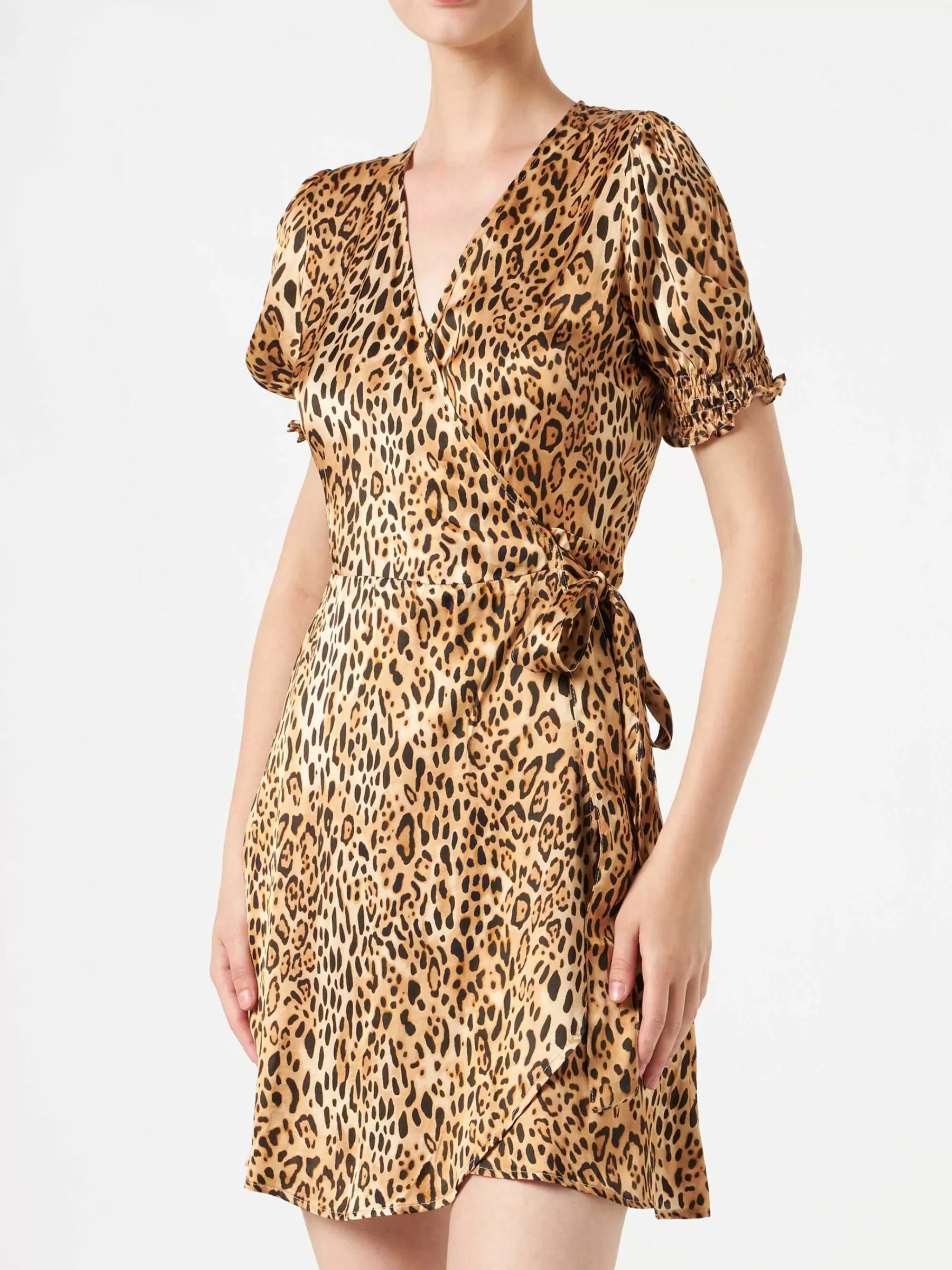 MC2 Saint Barth Woman short dress with leopard print Best