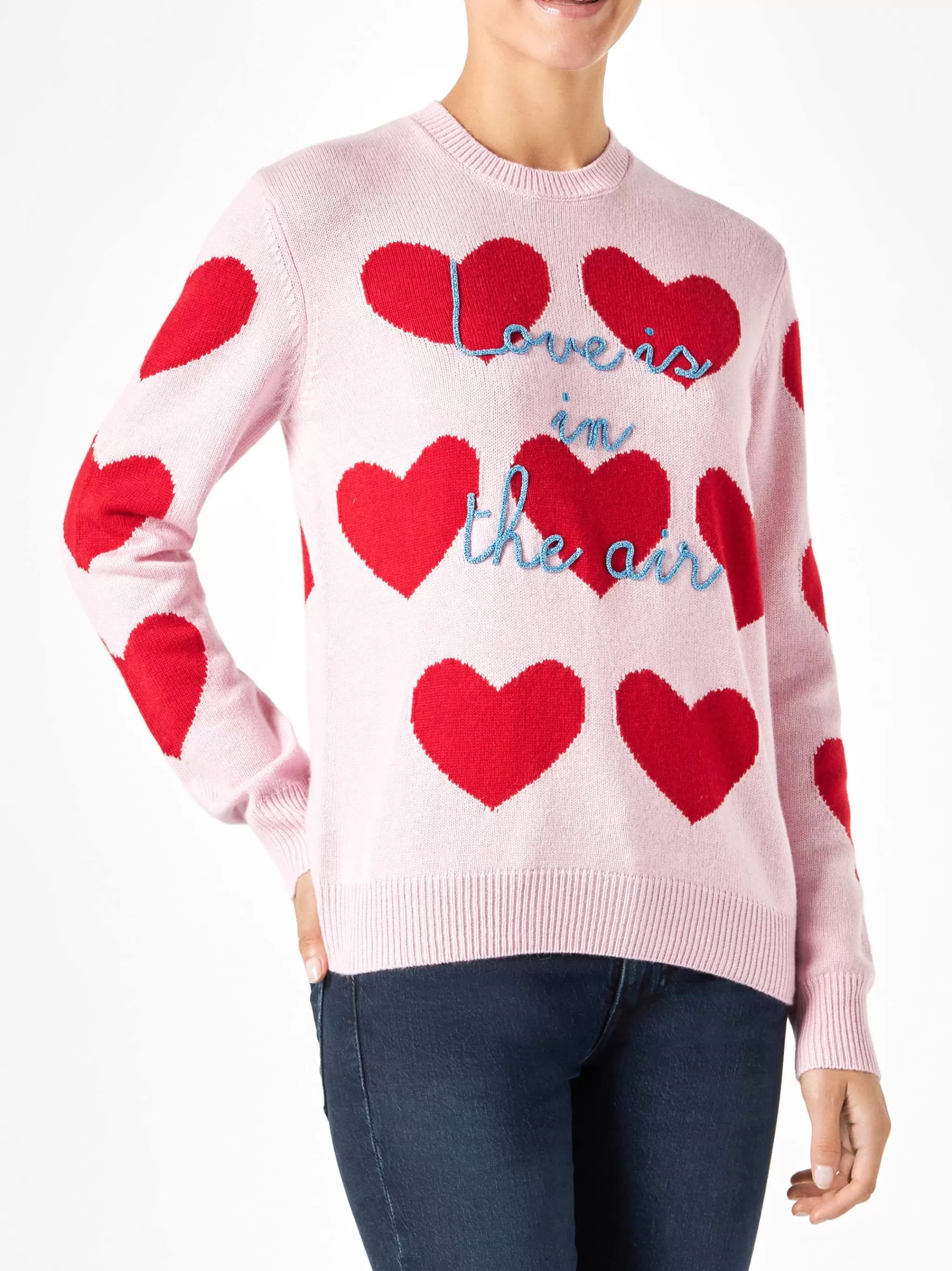 MC2 Saint Barth Woman sweater with heart print Best Sale