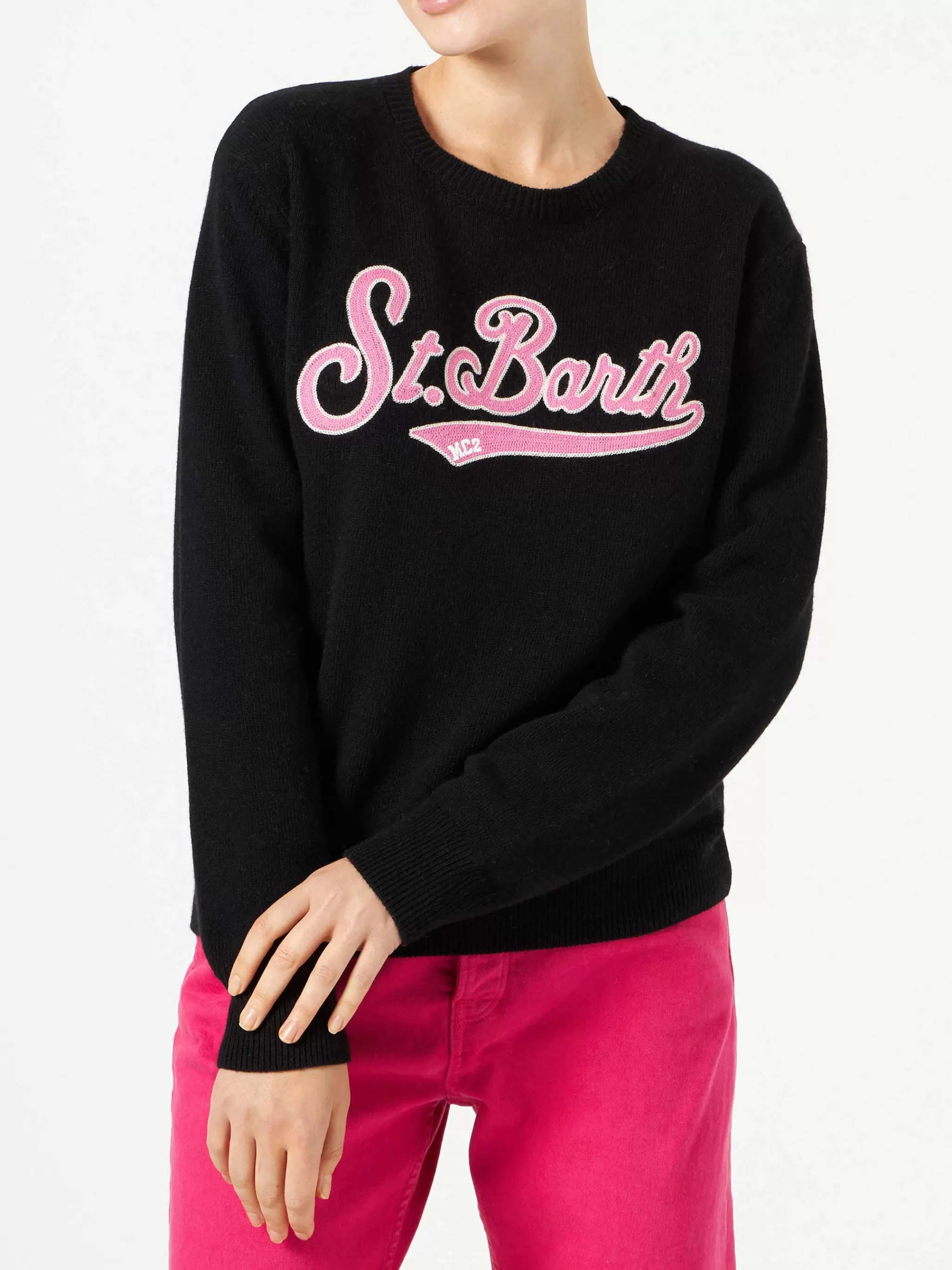 MC2 Saint Barth Woman sweater with Saint Barth terry logo Best